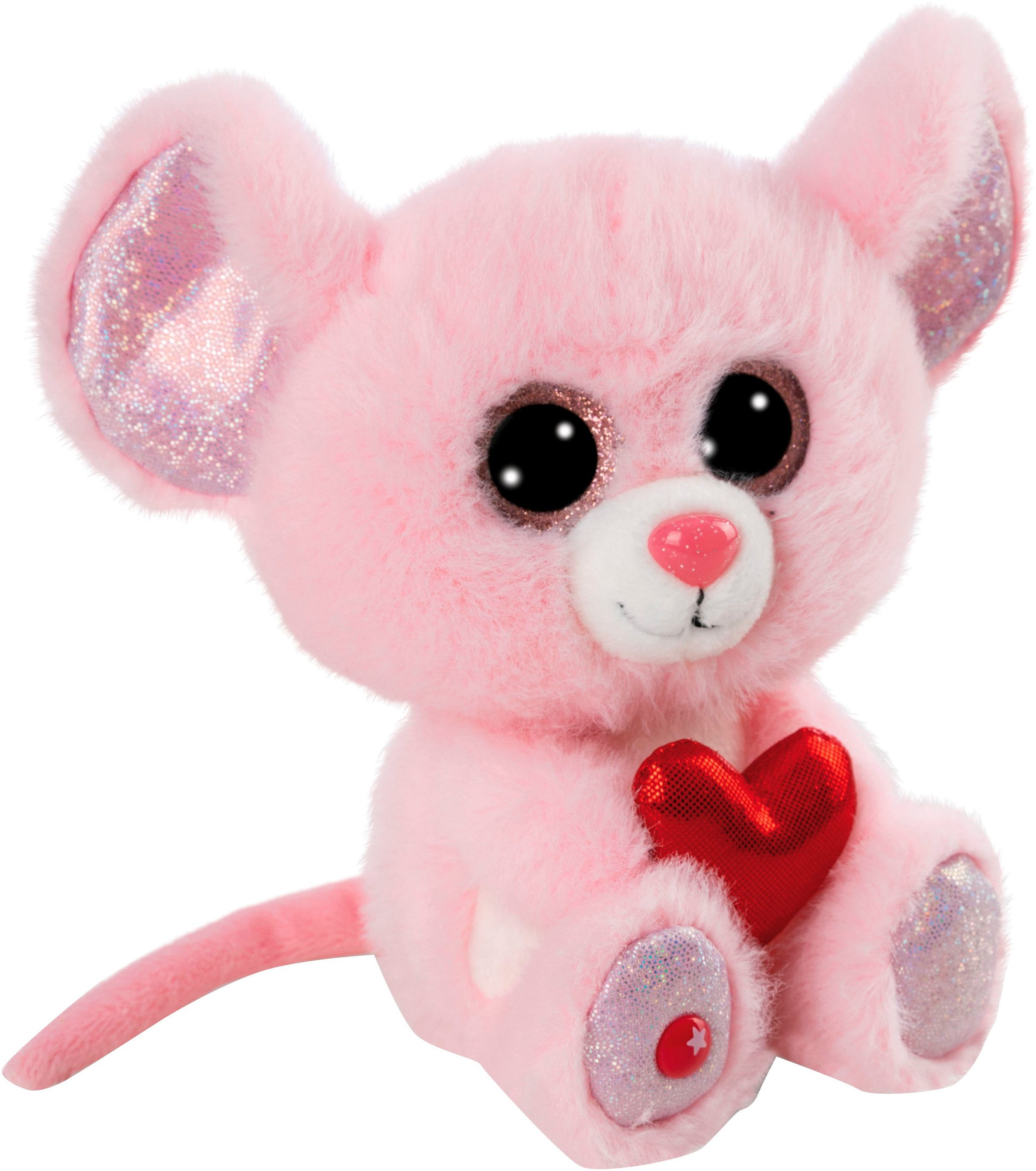 Nici Kuscheltier Glubschis, Maus Pinky Luv, 15 cm schlenkernd