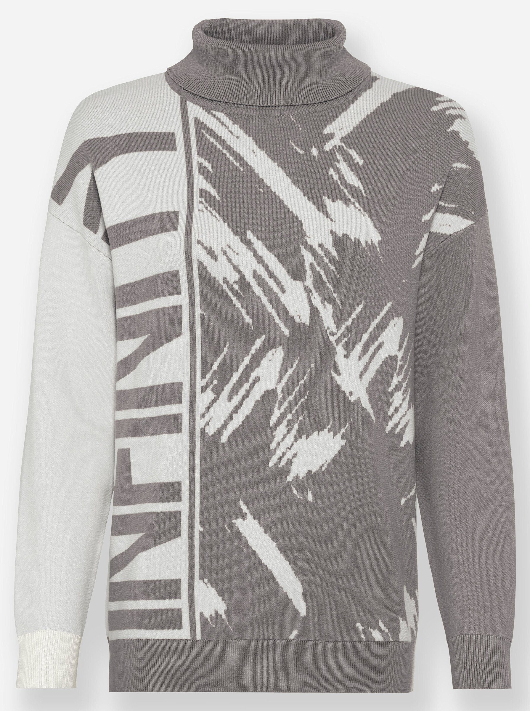 heine Strickpullover Rollkragenpullover Langarm Feinstrick, Jacquard