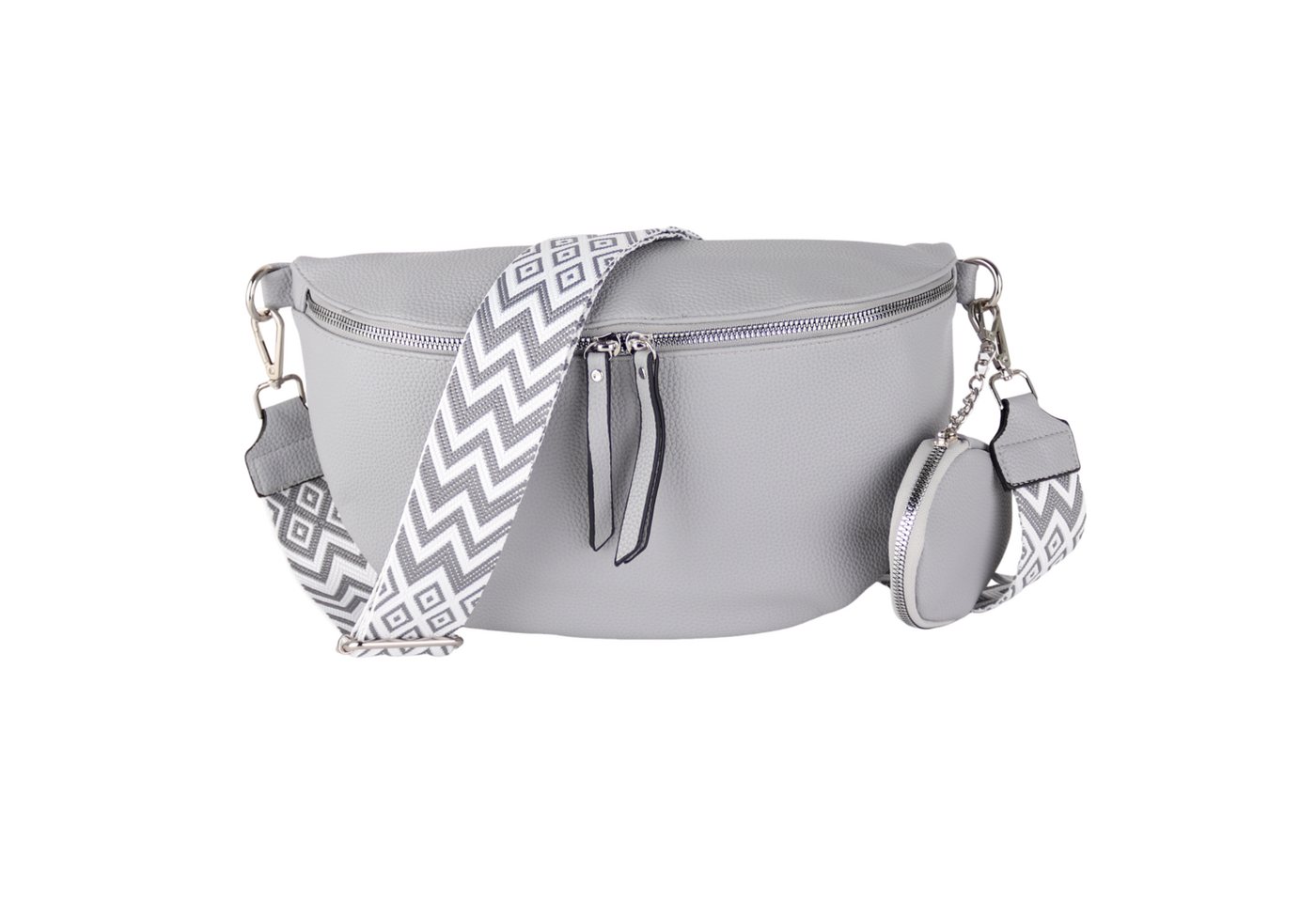 MIRROSI Bauchtasche Damen Taschen, Umhängetasche, Brusttasche, 33x20x10cm oder 24x14x7cm (Schultertasche aus Veganleder für jeden Anlass), Crossbody Bag, Bohemian gemusterten & verstellbaren Schulterriemen