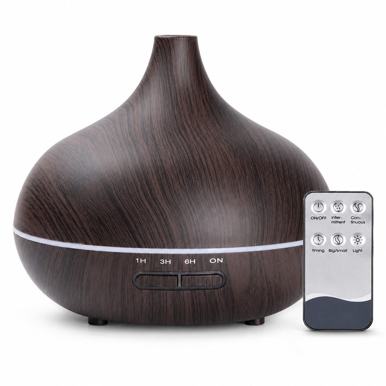 ibettertec Diffuser 550 ml Aroma-Luftbefeuchter mit Ultraschall & Fernbedienung, 0,55 l Wassertank, 7 Farben LED, Timer 1/3/6 h, Auto-Abschaltung, bis 15 Std.