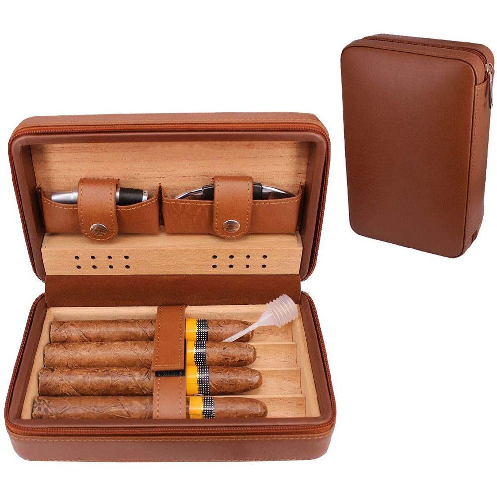 4 Jormftte zu bis Zigarre Zigarren Kunstleder-Hält Humidor Humidor