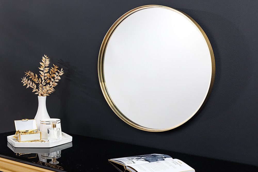 riess-ambiente Wandspiegel PORTRAIT 50cm gold (Einzelartikel, 1-St), Flur · Metall · Rahmen · rund · Handmade · Schlafzimmer · Design
