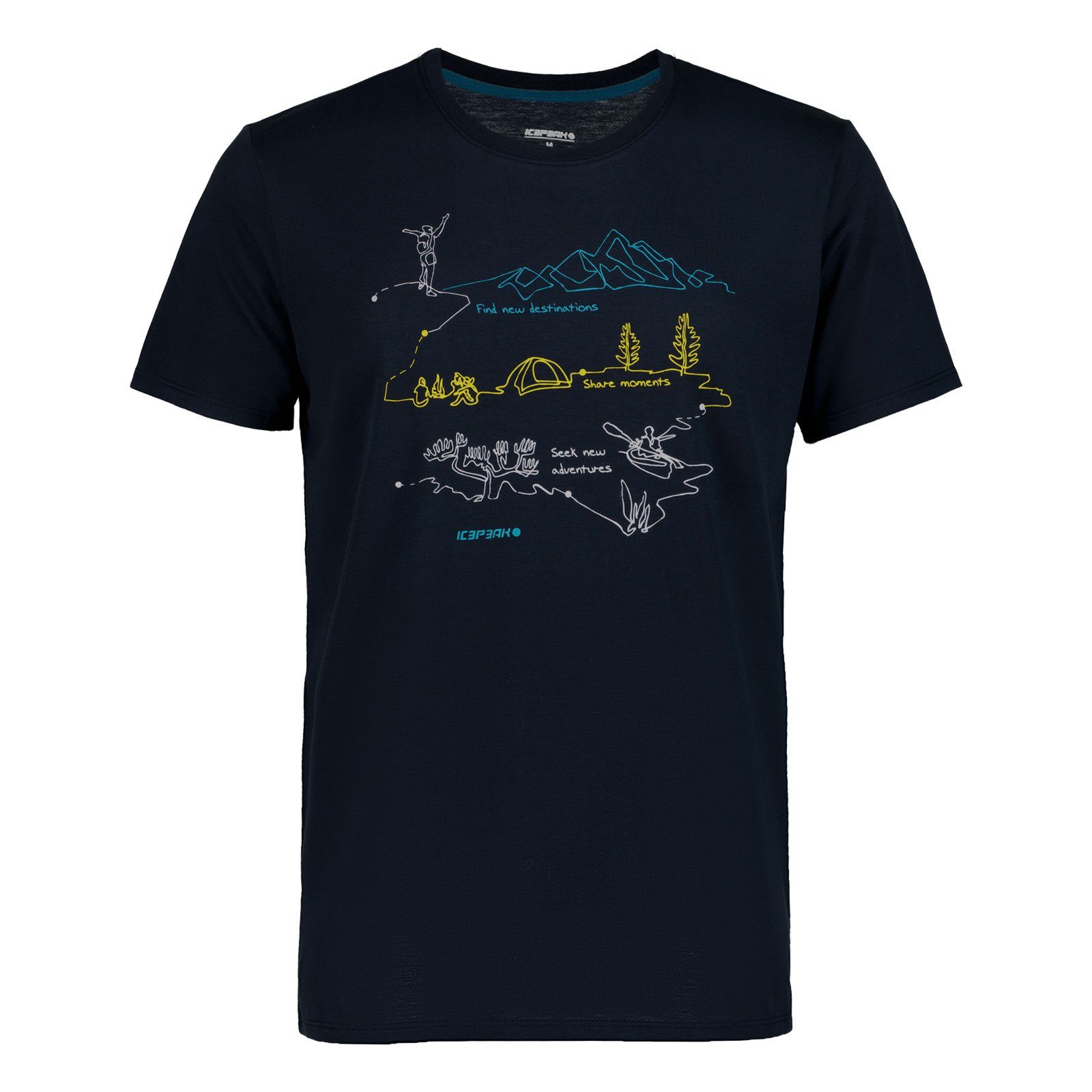 Icepeak T-Shirt Beeville mit kurzen Ärmeln und Rundalsausschnitt 390 dark blue