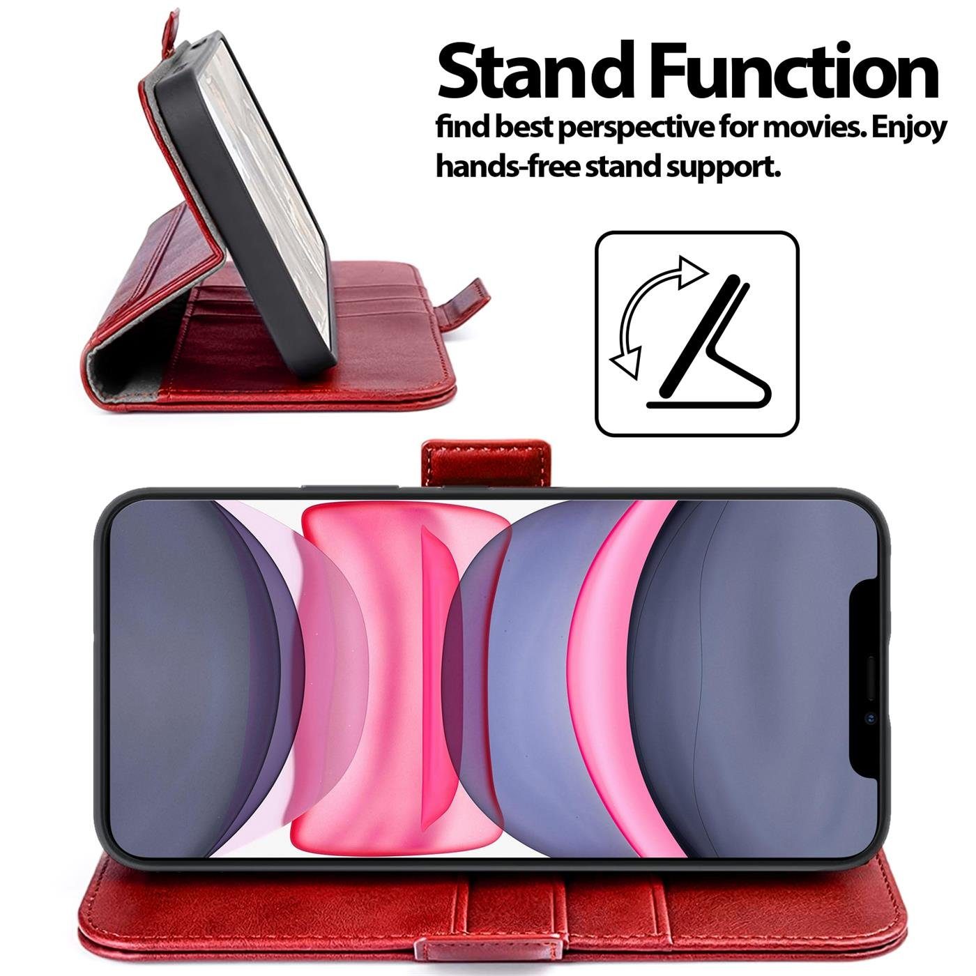 CoolGadget Handyhülle Book Case Elegance Tasche für Apple iPhone 11 6,1 Zoll, Hülle Magnet Klapphülle Flip Case für iPhone 11 Schutzhülle