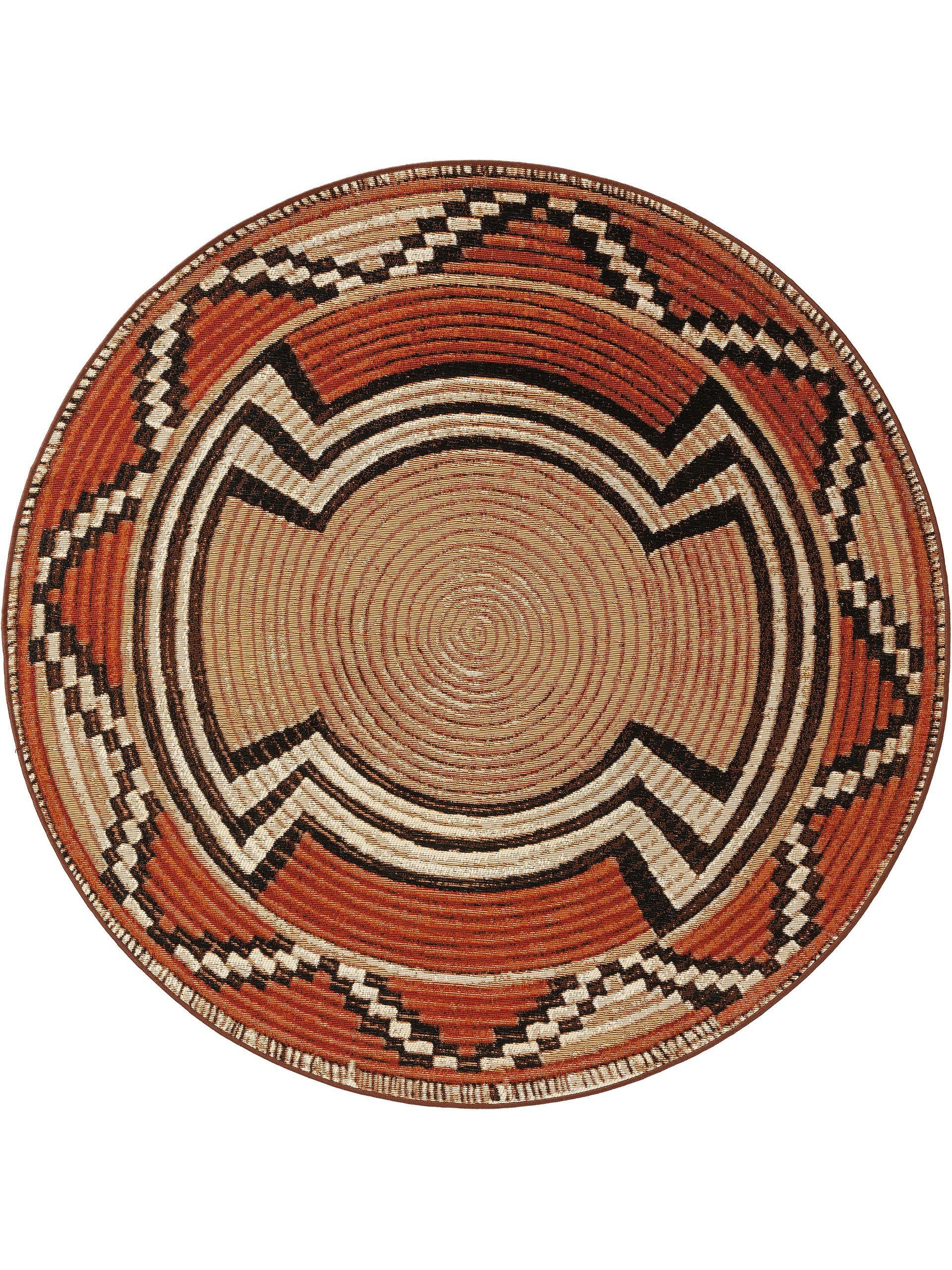 benuta Outdoorteppich Artis, rund, Höhe: 5 mm, In- & Outdoorteppich, Pflegeleicht für Garten, Terrasse, Balkon, Küche