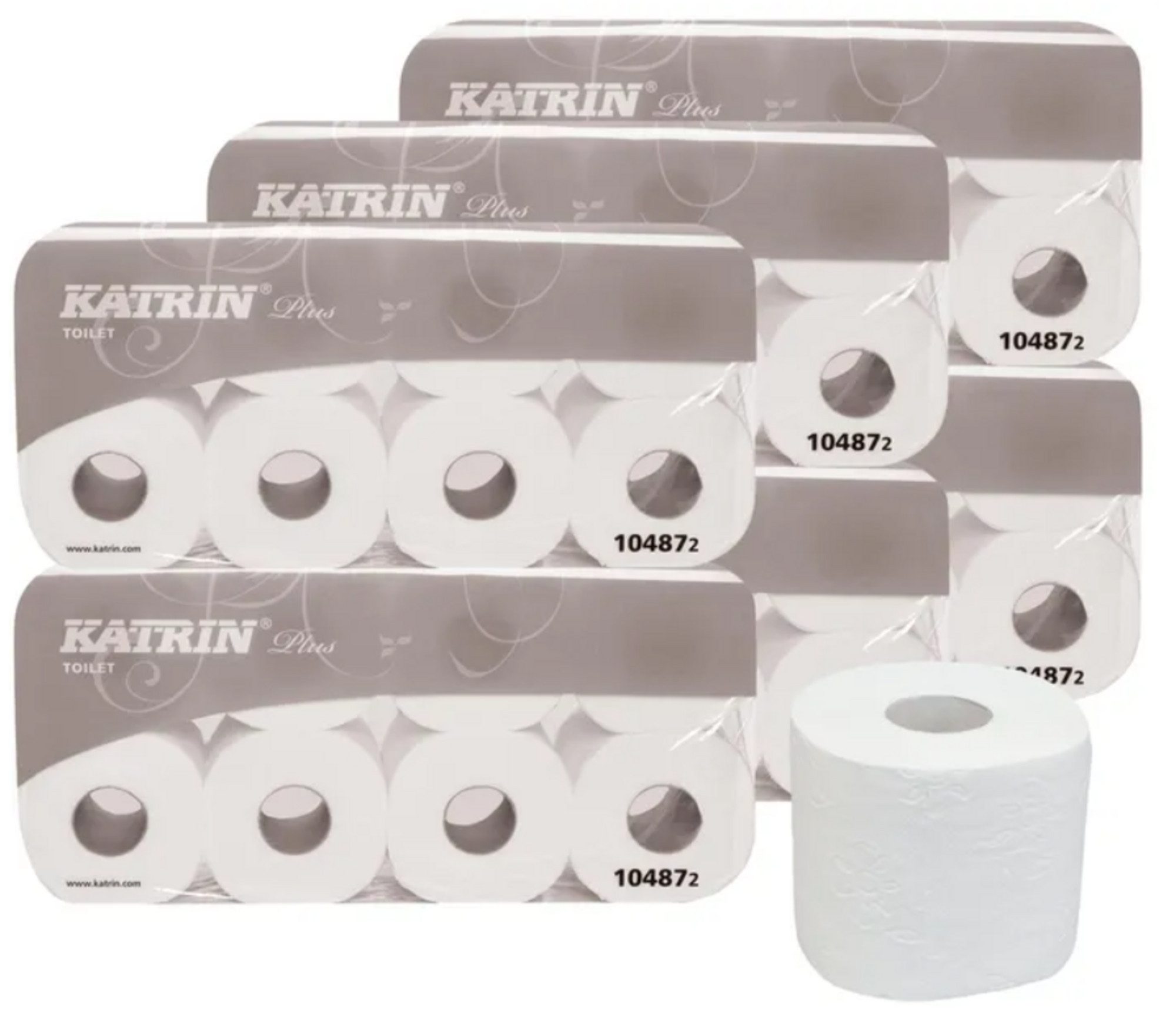 KATRIN Toilettenpapier Katrin Plus Toilettenpapier (Sparset (6x8) 48-St. Stark und strapazierfähig), Komfortables und weiches 3-lagiges Toilettenpapier