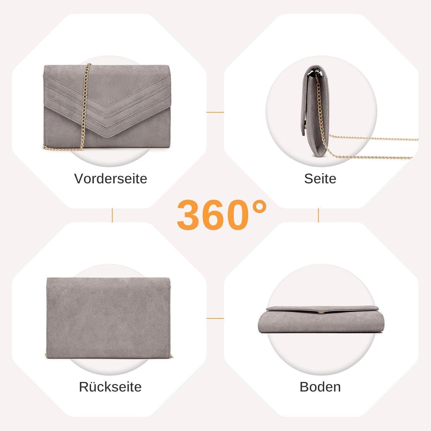 LuxusKollektion Clutch Damen Clutch Envelope Abendtasche Elegant Kettentasche Hochzeit