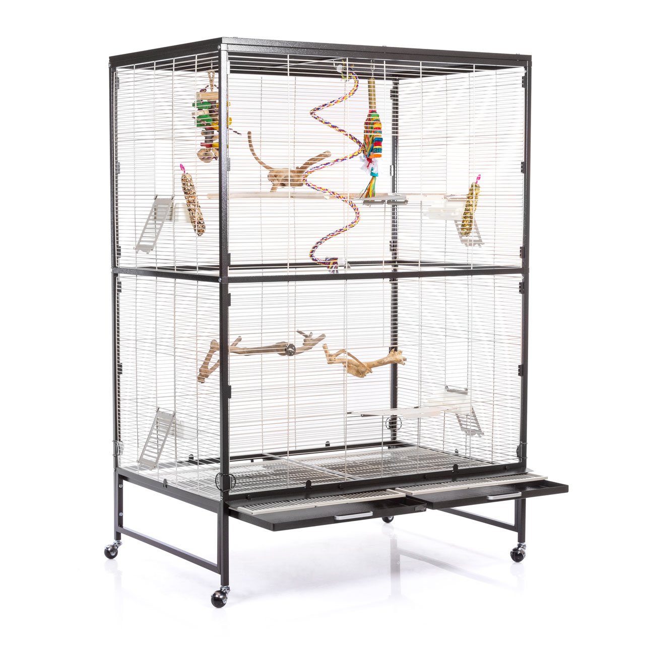 Montana Cages Vogelkäfig Casa 120 Vogelkäfig für kl. Vogelarten wie Sittiche und ähnliche, (BxTxH): ca. 119 x 81 x 180cm, Zink- und Schwermetall-frei, Ungiftig