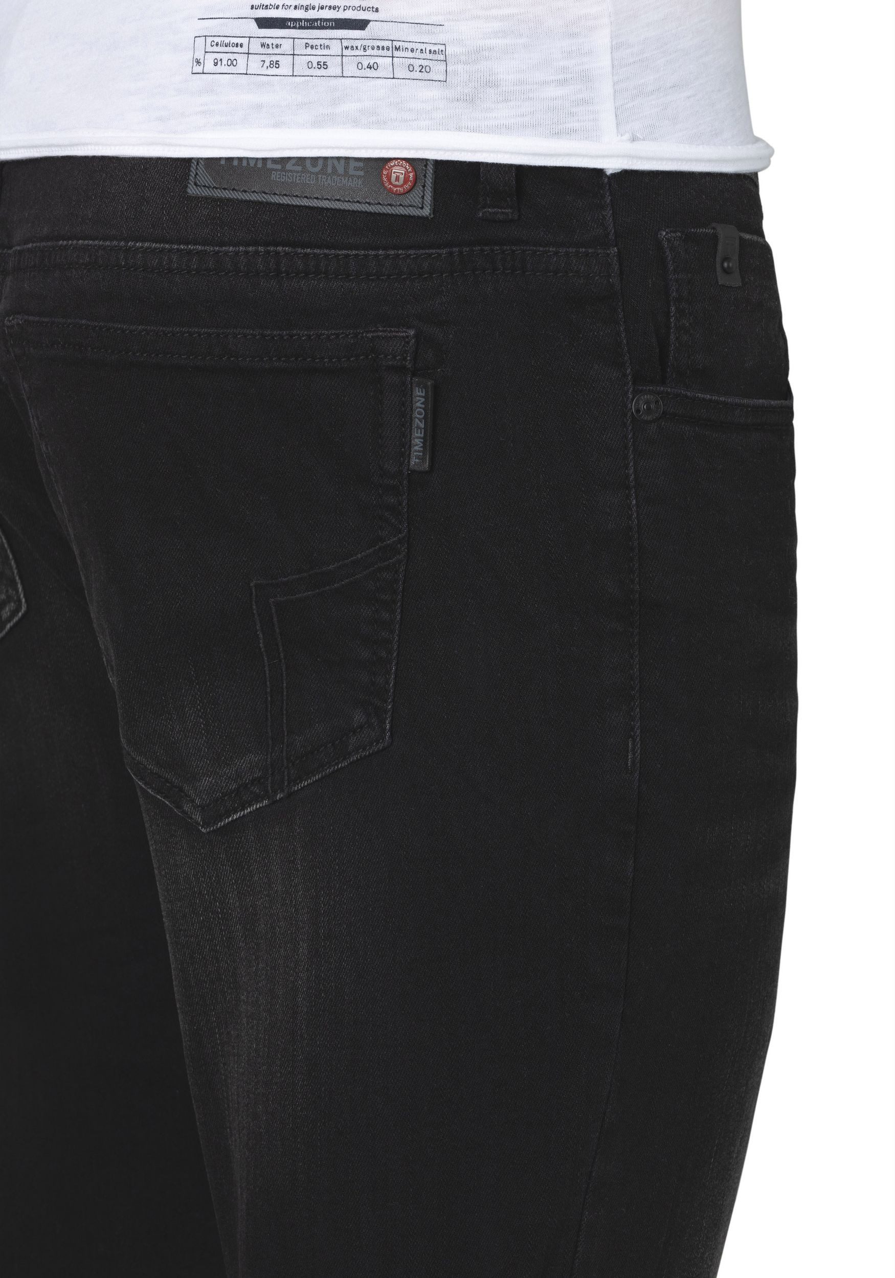 TIMEZONE Slim-fit-Jeans Slim Fit Jeans Stretch Denim Stone Wash für Herren (1-tlg) Baumwolle unifarben windabweisend Reißverschluss modisch-Style – Bild 4 von 5