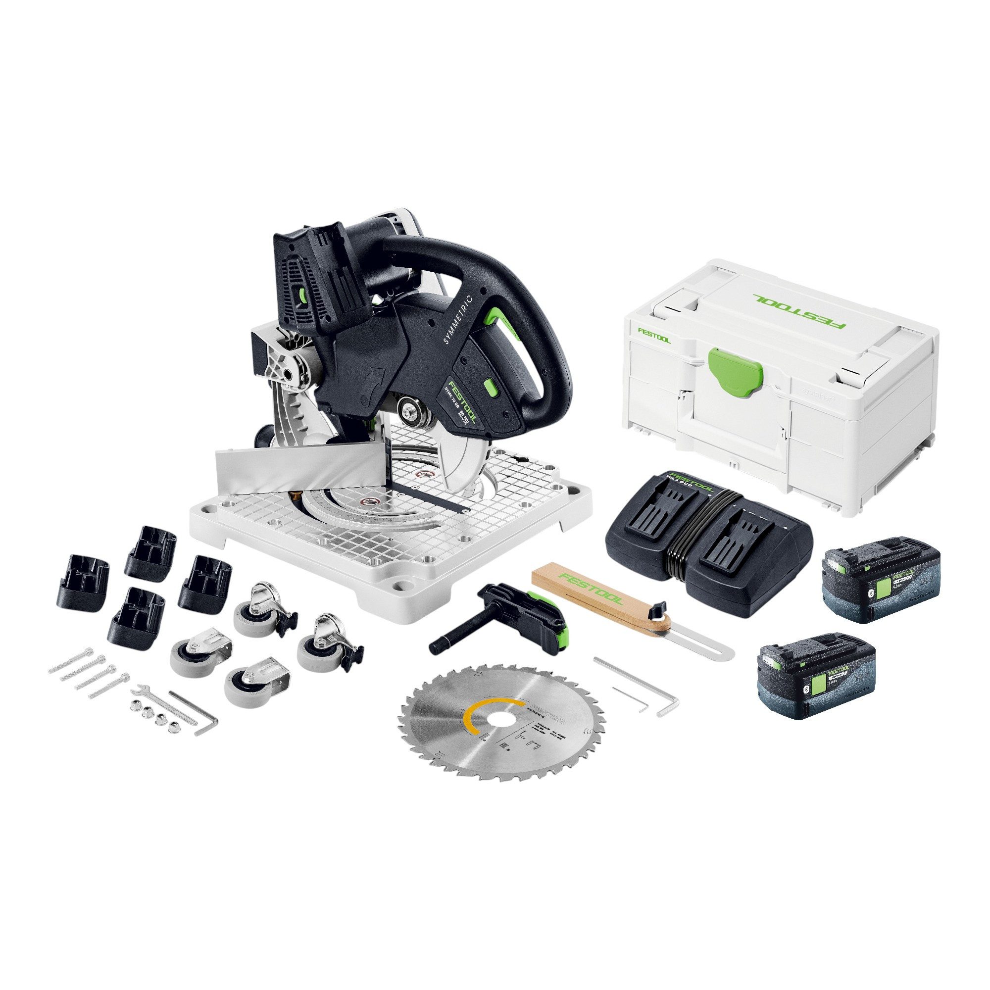 FESTOOL Akku-Kapp-Gehrungssäge SYMC 70 EB-Basic SYMMETRIC Akku Leistensäge 36 V (2 x 18 V) 216 mm