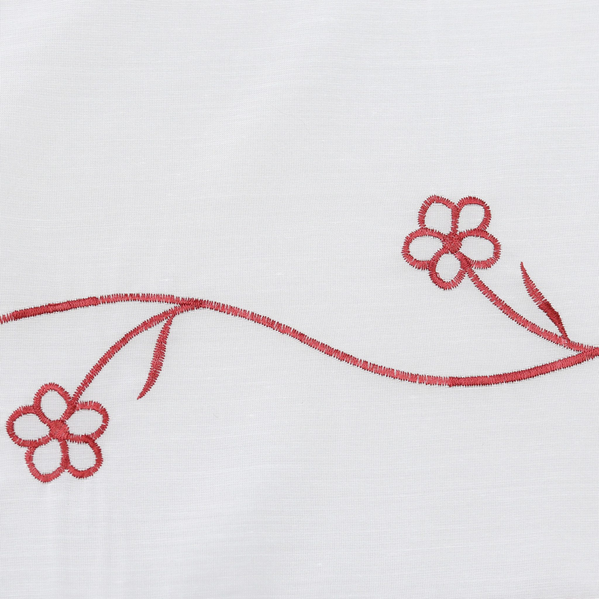 Joyswahl Scheibengardine (1 St), Stangendurchzug, halbtransparent, Bestickte, Küche Bistrogardine, mit Karo-Muster