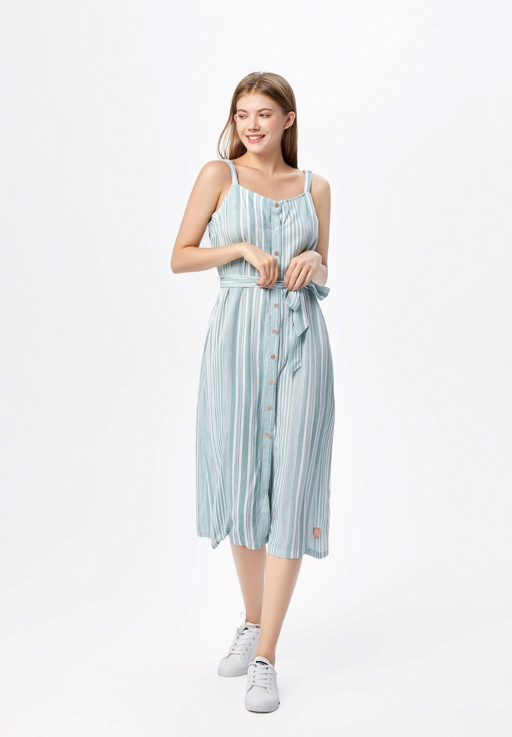 Aiki Keylook Sommerkleid Long Story Short (1-tlg) mit Knopfleiste