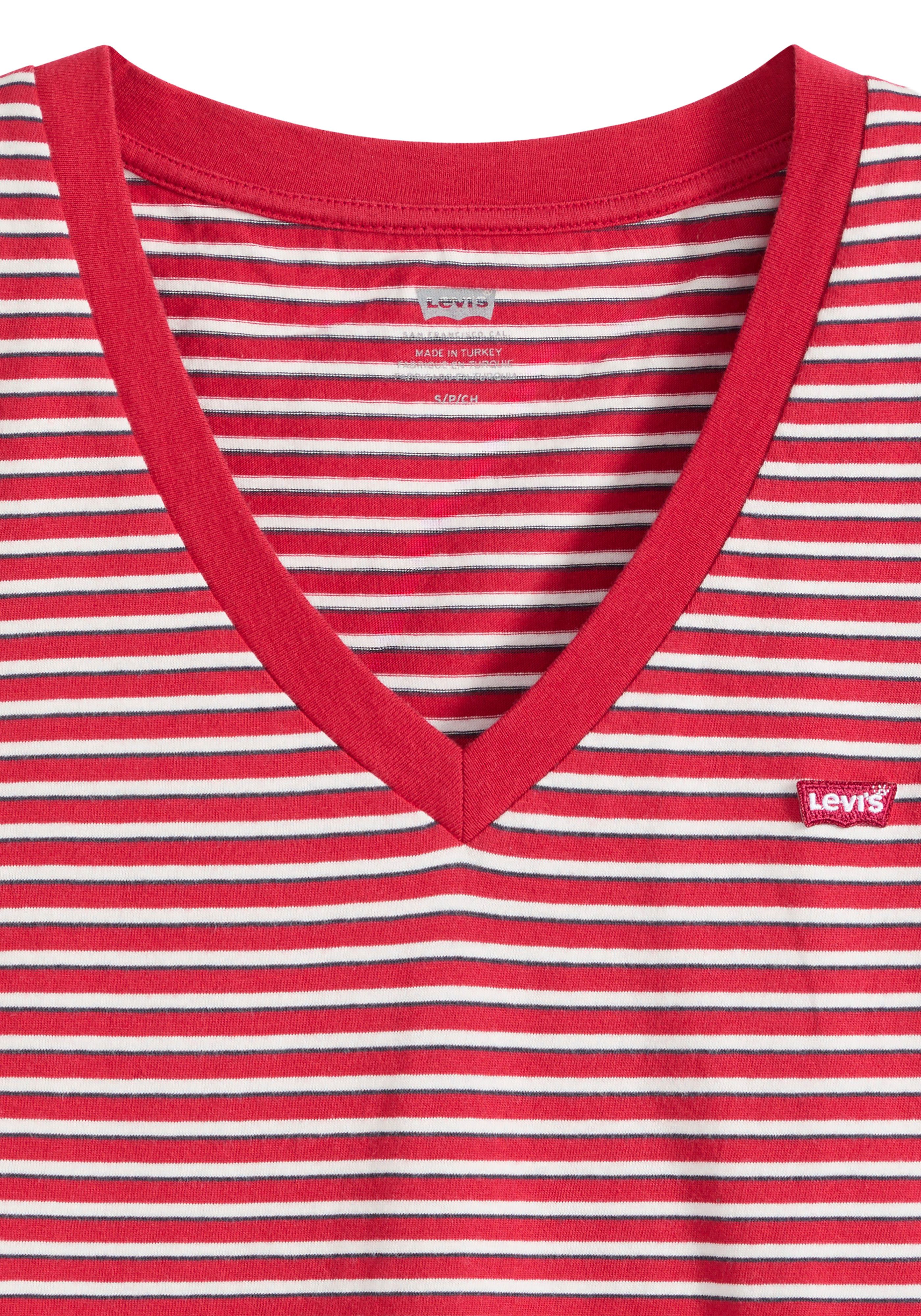 Levi's® V-Shirt PERFECT VNECK mit Mini-Batwing-Logostickerei günstig online kaufen