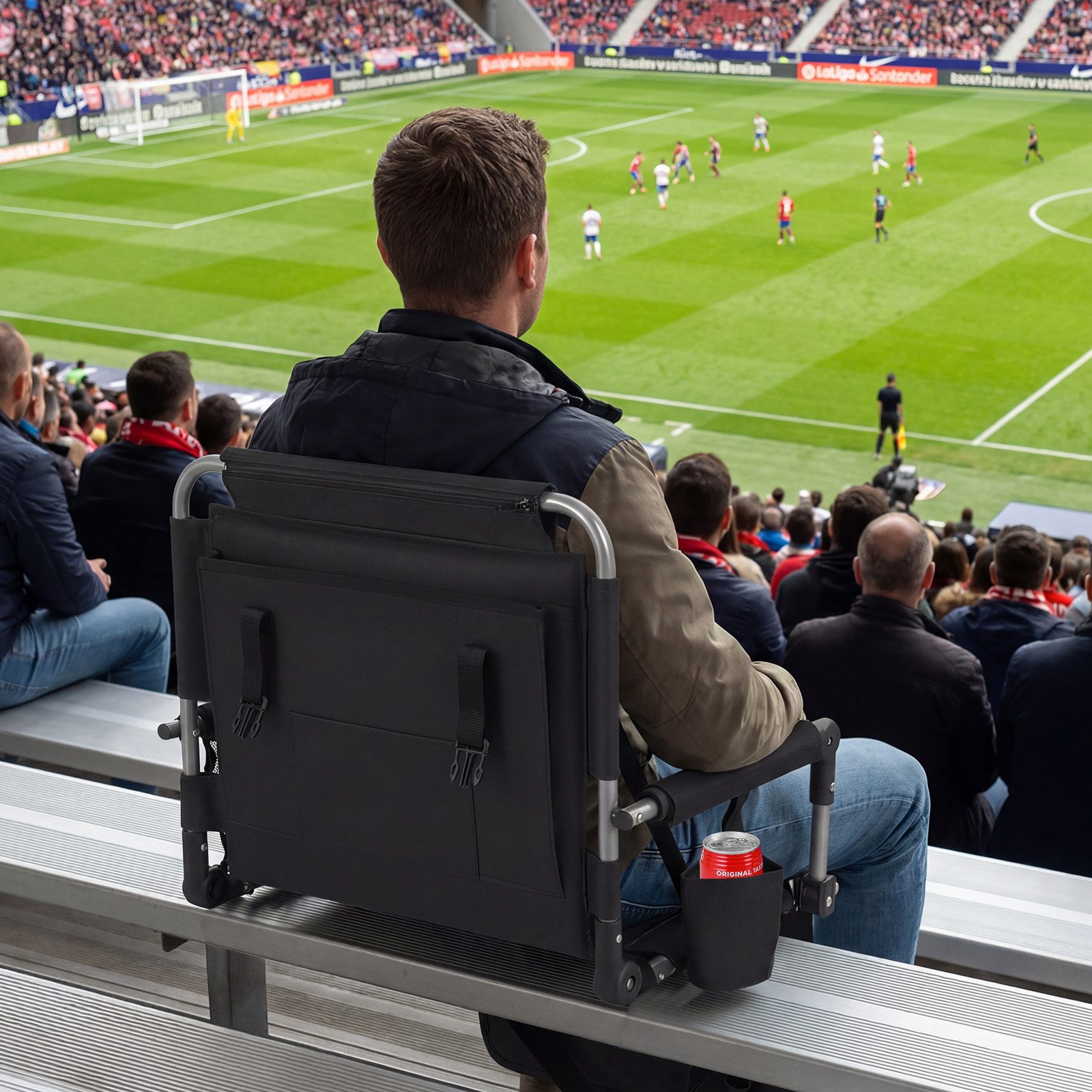 COSTWAY Campingstuhl, Stadionsitz mit Rückenlehne, Klappstuhl