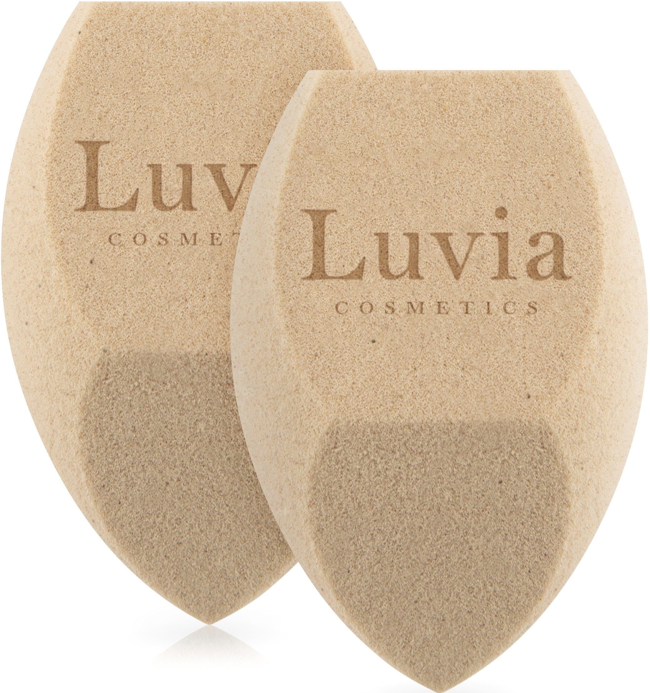 Luvia Cosmetics Make-up Schwamm Tea Make-up Sponge Set, Packung, 2 tlg., hautfreundlicher Make-up Schwamm mit wertvollen Tee-Bestandteilen, Feinporig für natürliches Hautbild, geringer Verbrauch mit Tee-Extrakt