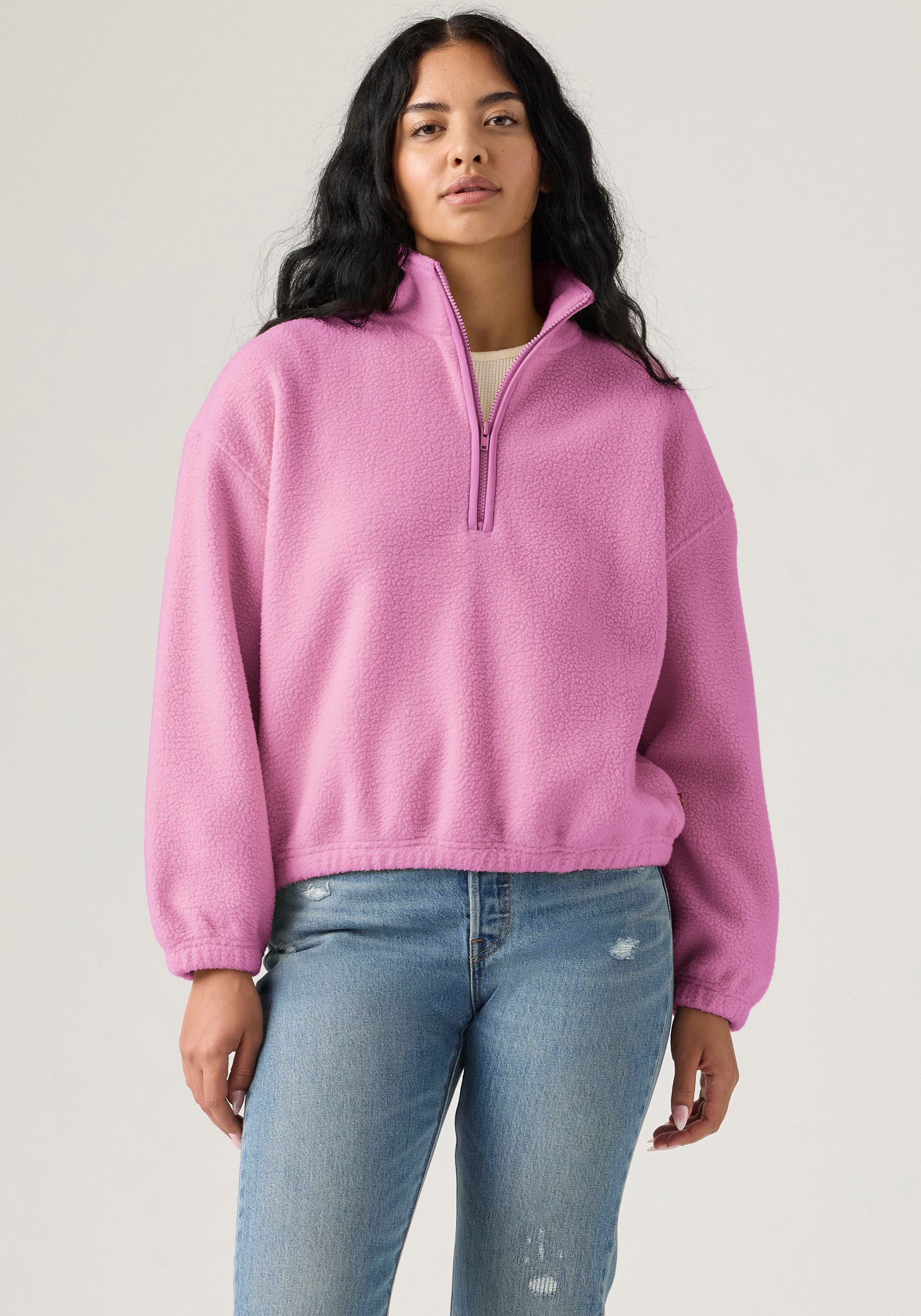 Levi's® Fleecepullover LSE_DELTA 1/4 ZIP Pflegeleichte Fleece- Qualität