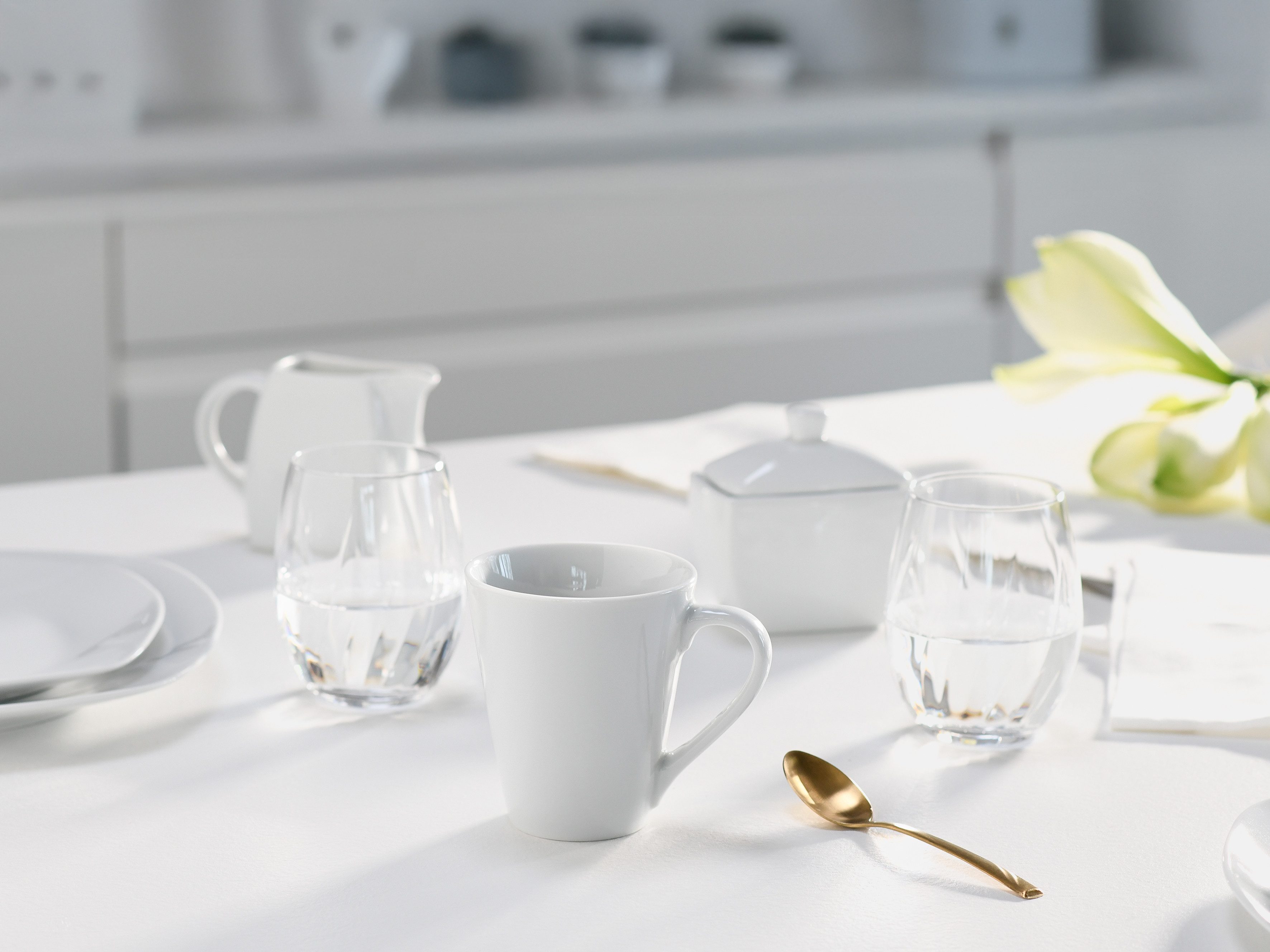 OTTO home Geschirr-Set Arrianna (50-tlg), 6 Personen, Porzellan, Moderne Optik, Zeitloses Design, Beliebig kombinierbar – Bild 4 von 5