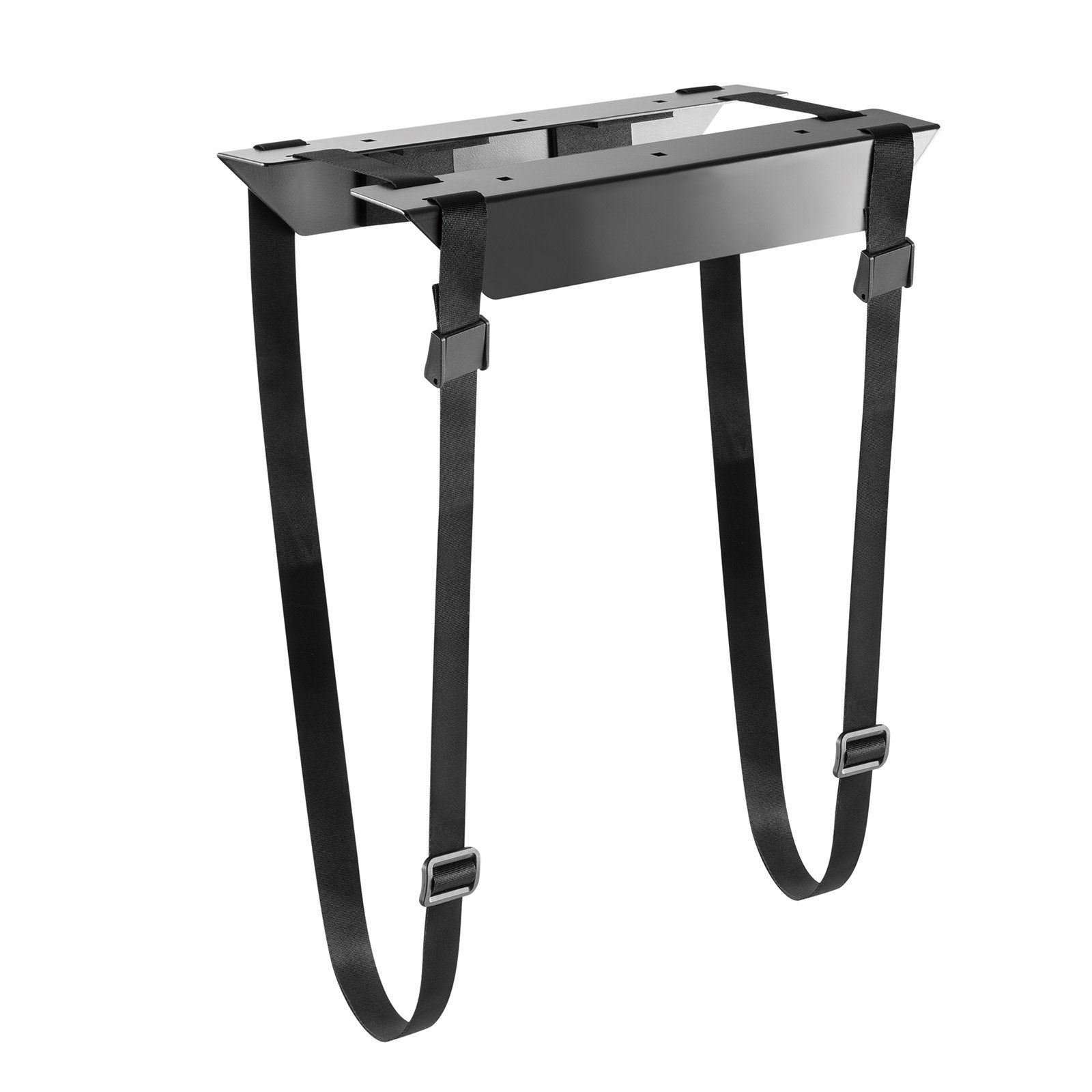 CAVO Halterung Desktop PC-Halterung CH-B mit reißfesten Gurten, (Computerhalter für alle PC-Größen bis 10 kg Gewicht, schwarz)
