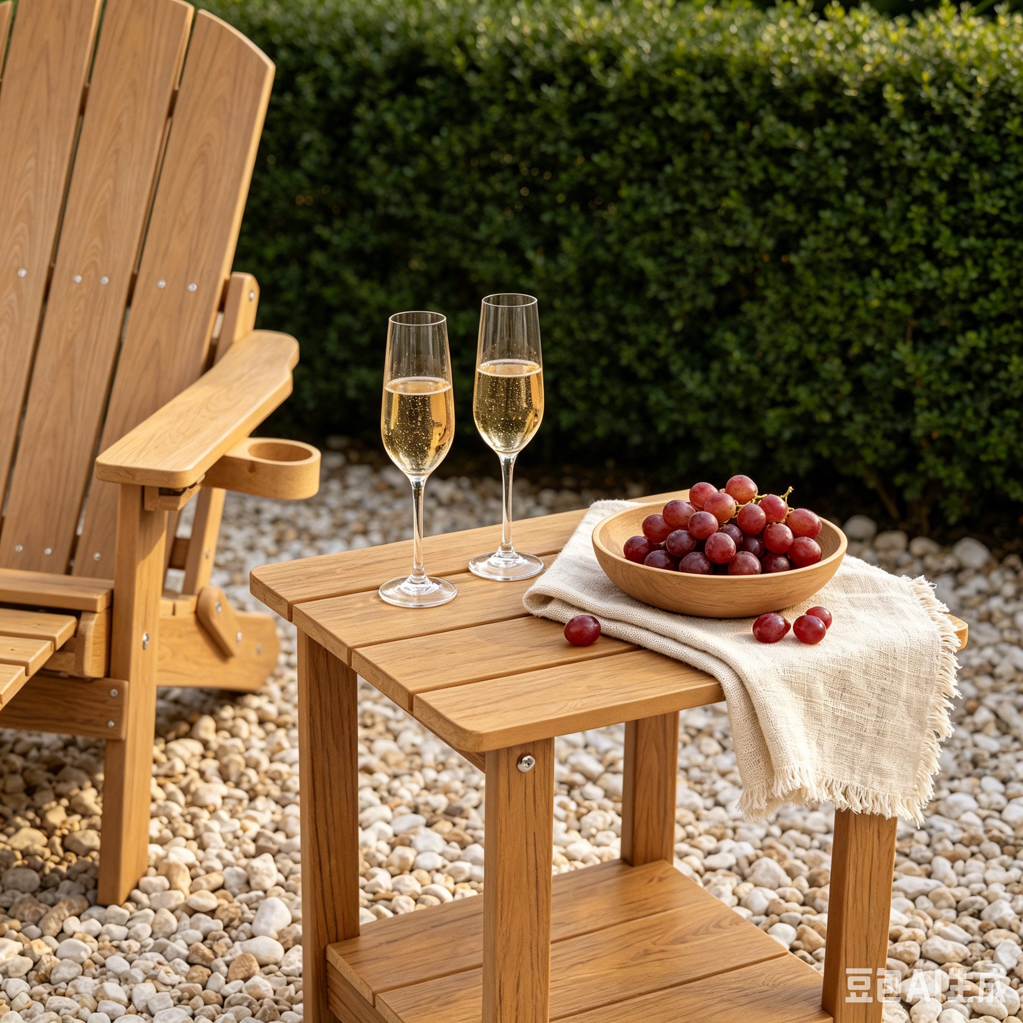 NJLyuhome Beistelltisch Allwetter-Doppelstock aus HIPS (1-St), wetterfest & pflegeleicht – Für Terrasse, Garten & Balkon