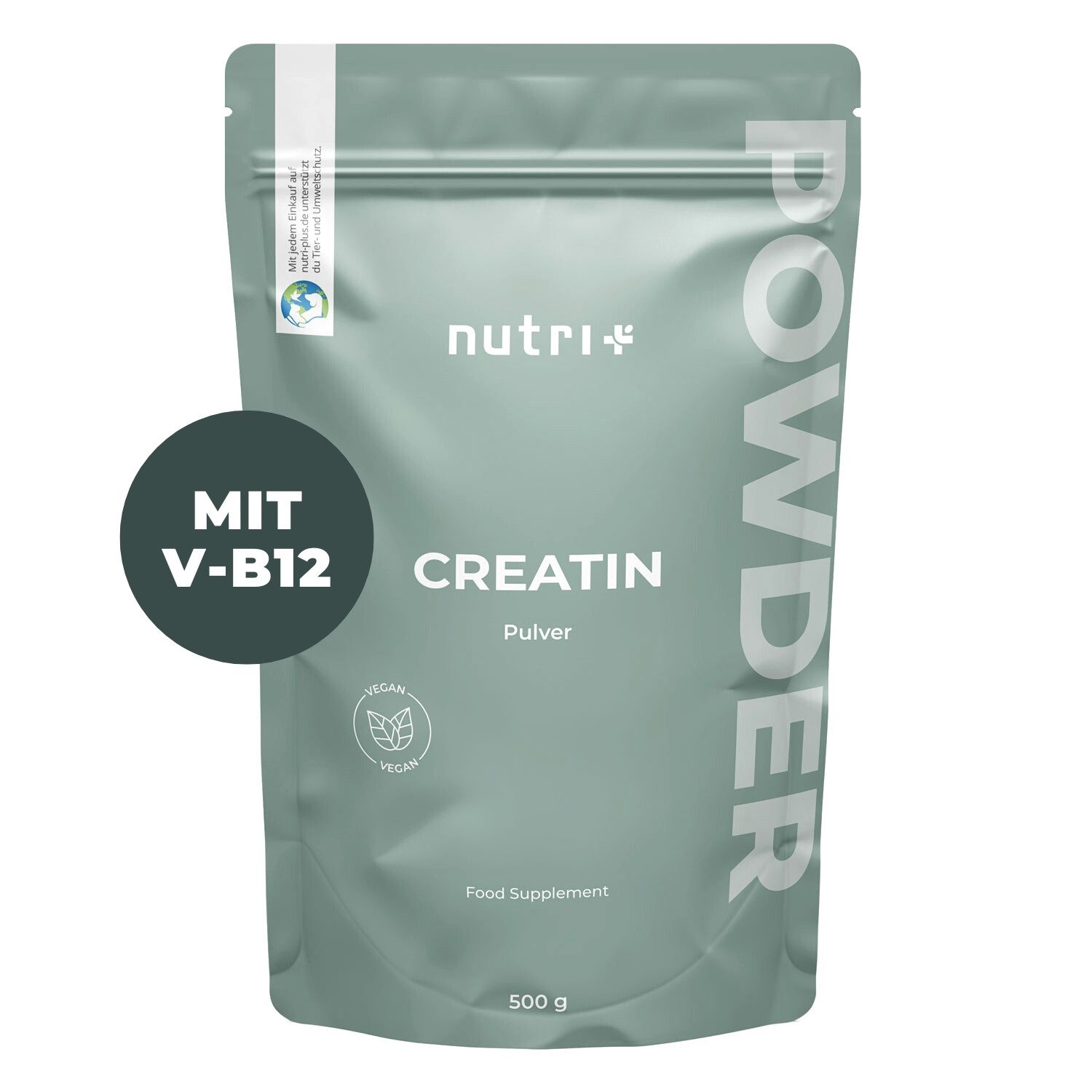 Creatin Monohydrat Pulver + B12 - Kreatin Pulver