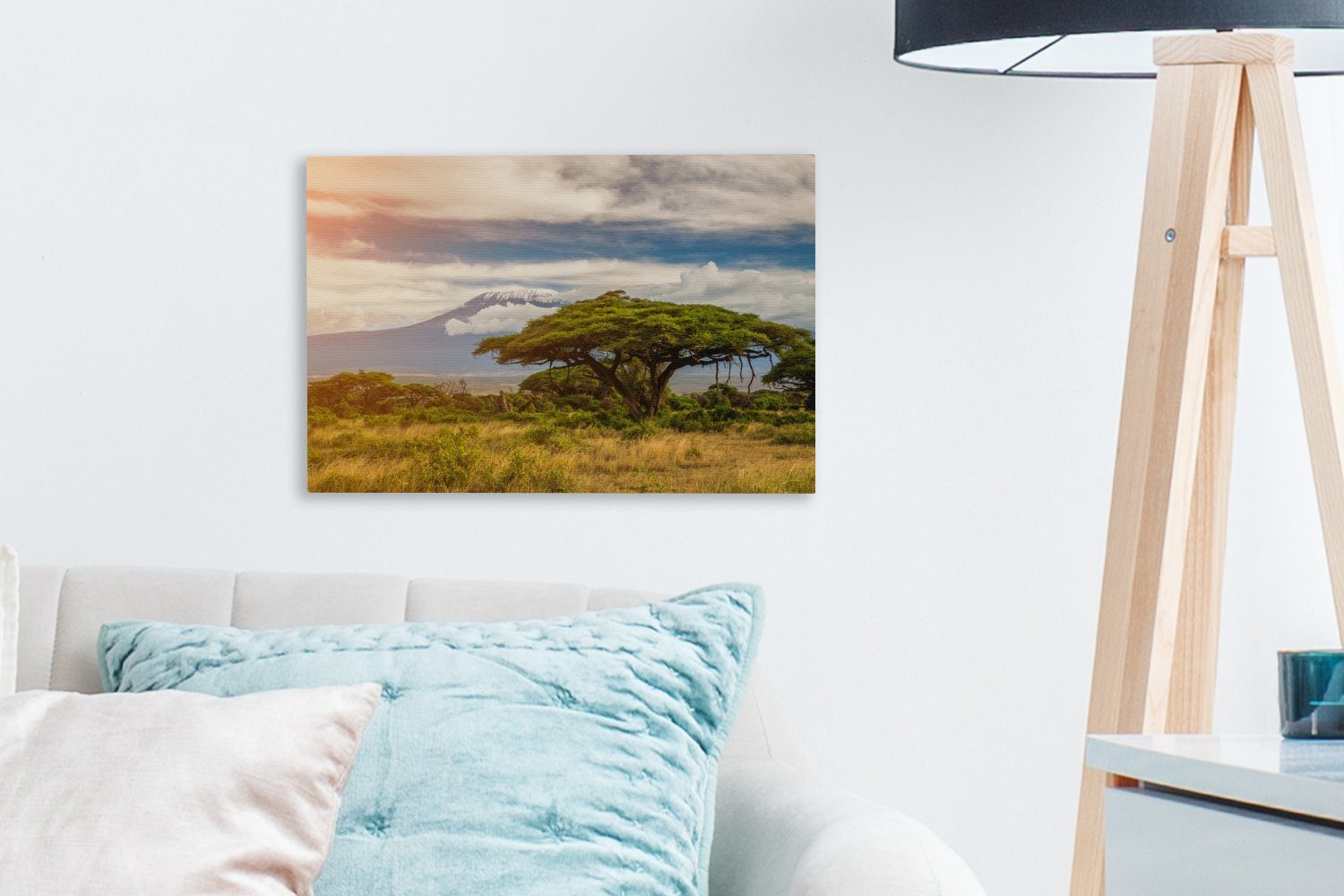 OneMillionCanvasses® Leinwandbild Die Landschaft des St), in Aufhängefertig, 30x20 Kenia, Wandbild (1 Leinwandbilder, Wanddeko, Amboseli-Nationalparks cm