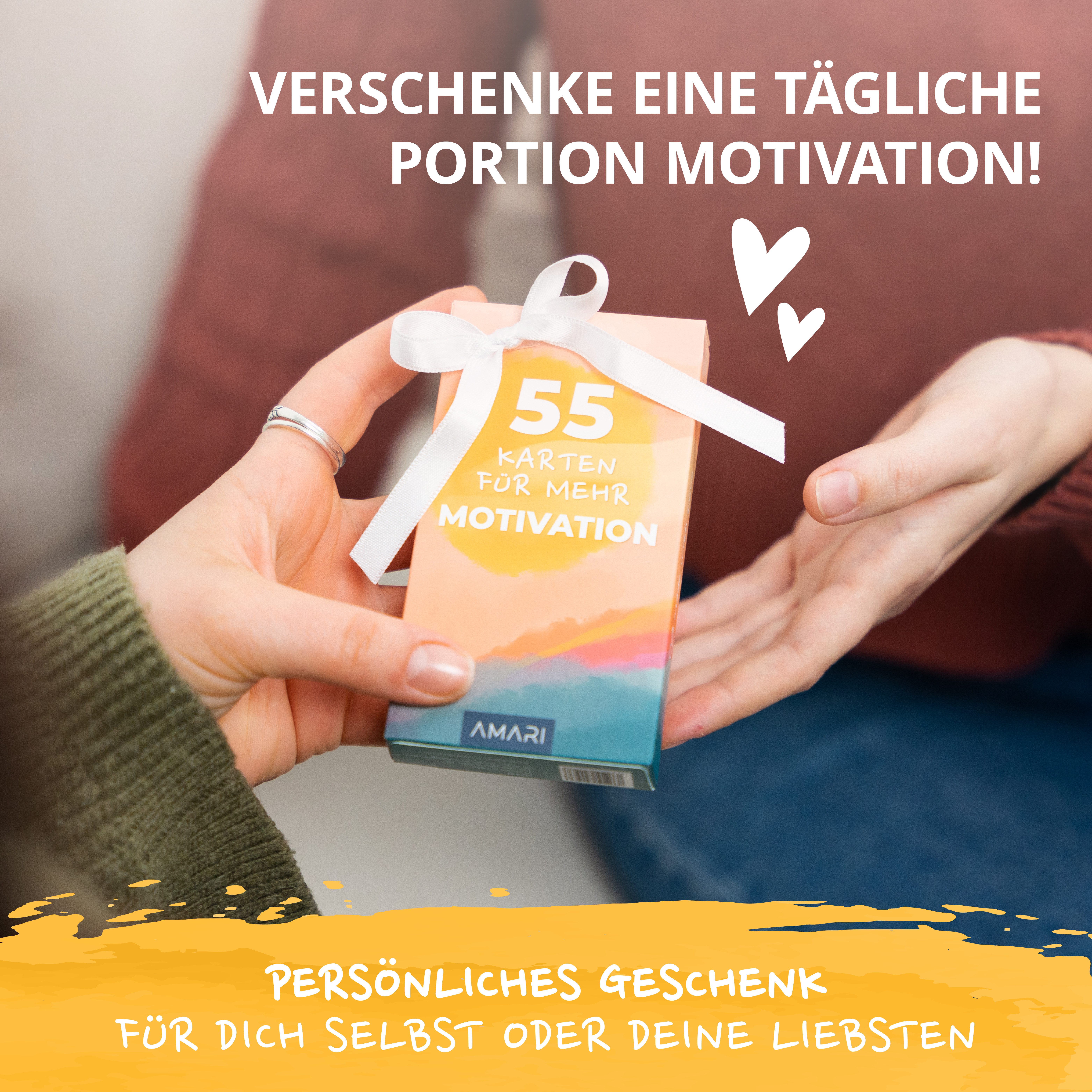 Amari Grußkarten Achtsamkeitskarten 55 Motivationskarten mit Sprüchen, Geschenkidee Affirmationskarten für Resilienz & Selbstliebe – Bild 5 von 5
