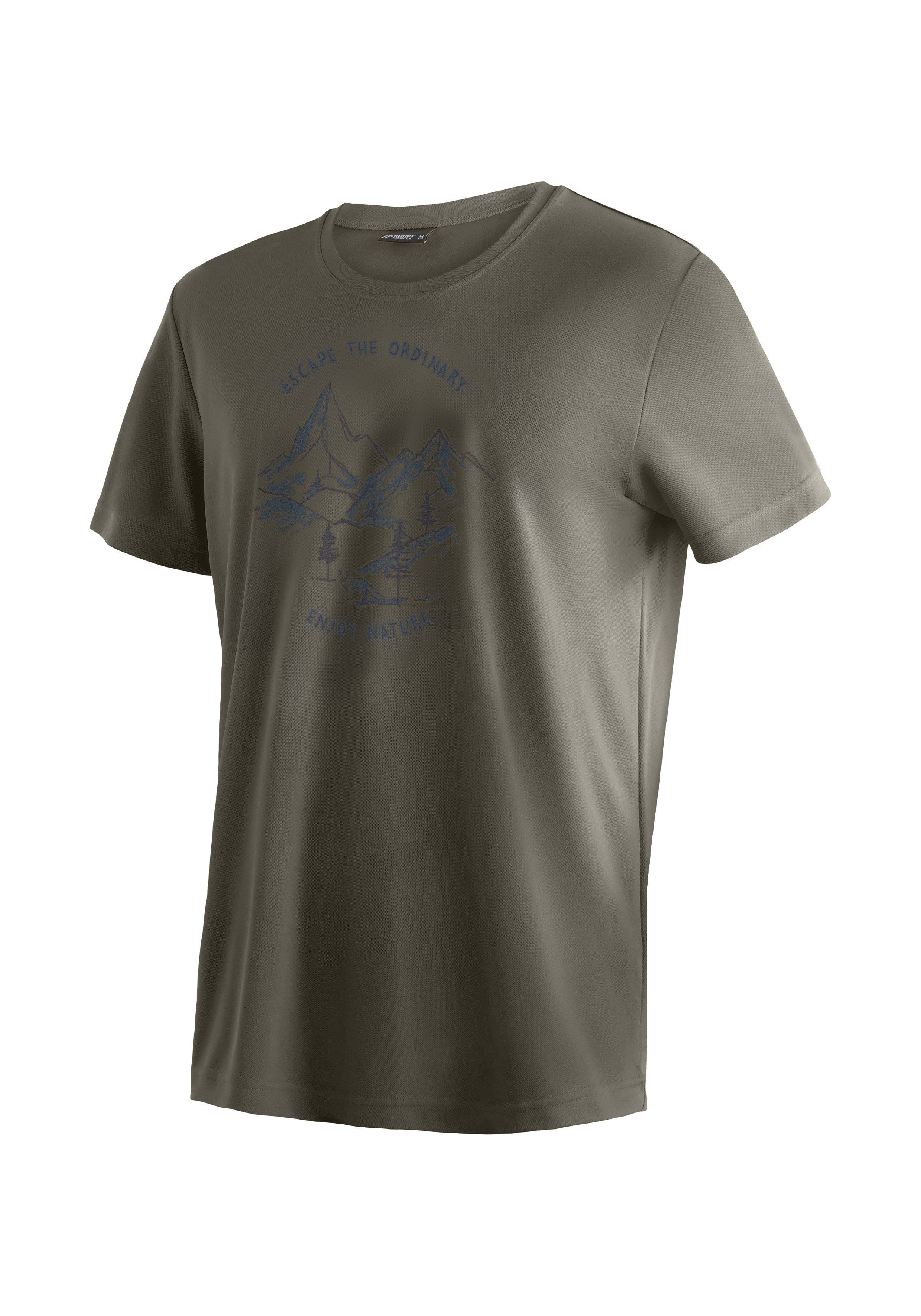 Maier Sports T-Shirt Dieter Print Herren Kurzarmshirt, leichtes Sommer Funktionsshirt, Rundhals, Reg Fit