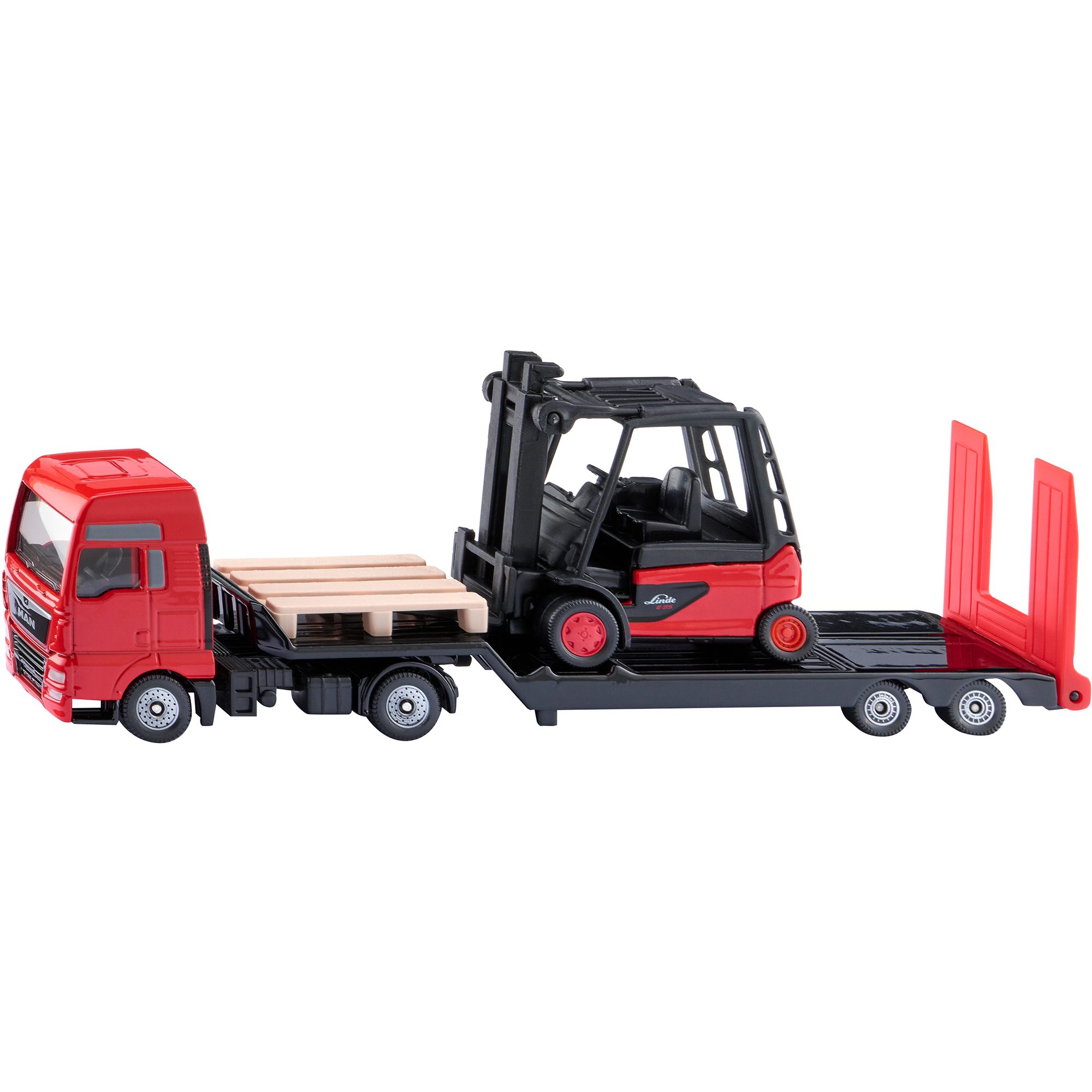 Siku Spielzeug-Auto SIKU SUPER MAN Lkw mit Linde Gabelstapler, Modellfahrzeug