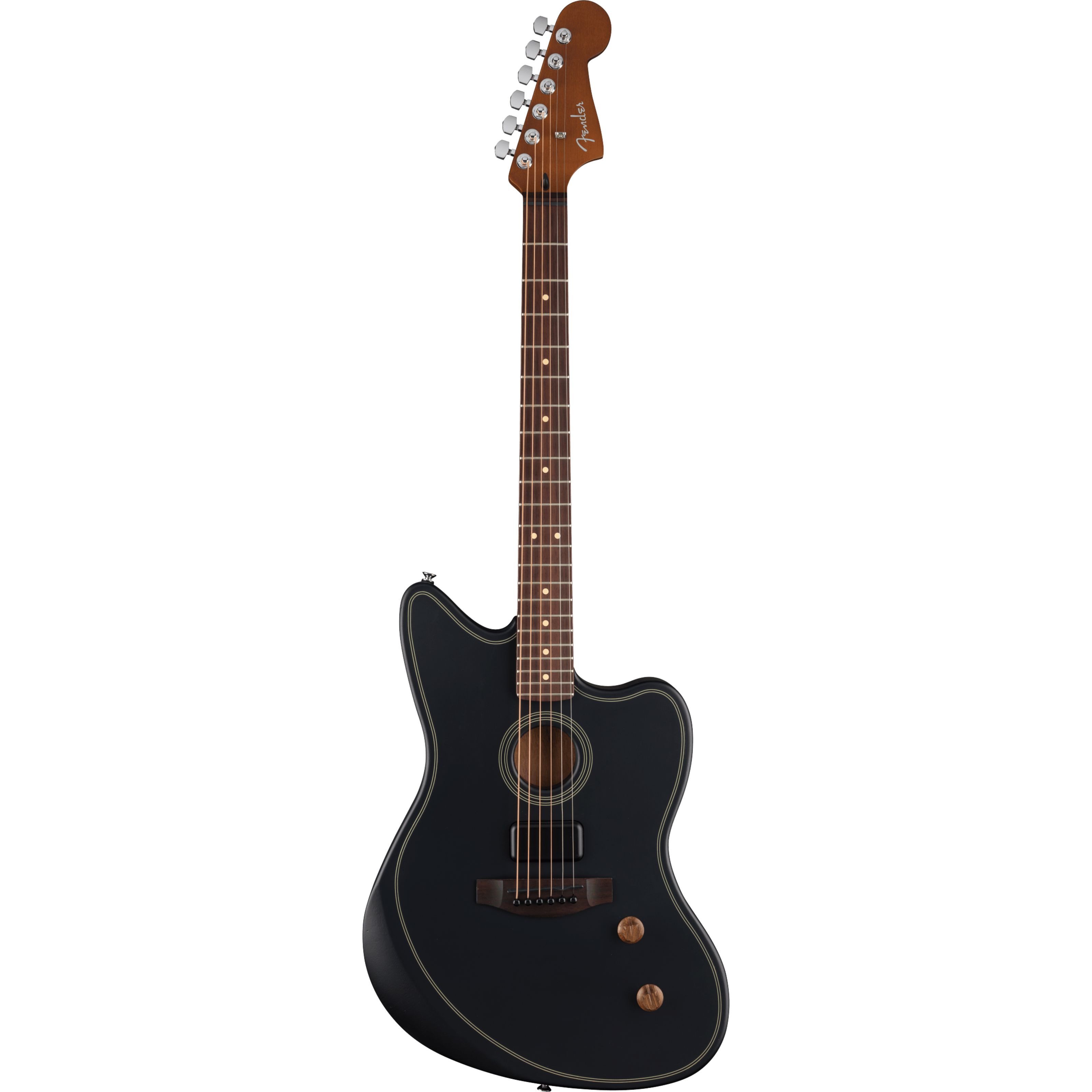 Fender Westerngitarre, Westerngitarren, Andere Bauformen, Acoustasonic Standard Jazzmaster Black - Westerngitarre