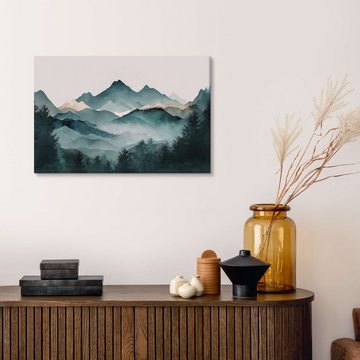 Posterlounge Leinwandbild Andrea Haase, Misty Mountains, Boho Malerei