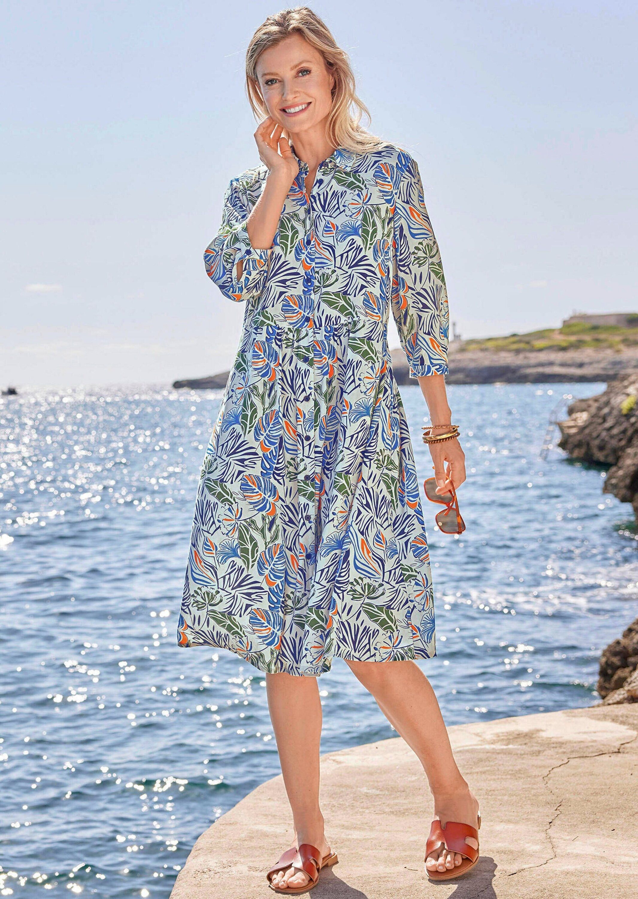 GOLDNER Sommerkleid Blusenkleid mit Hemdkragen