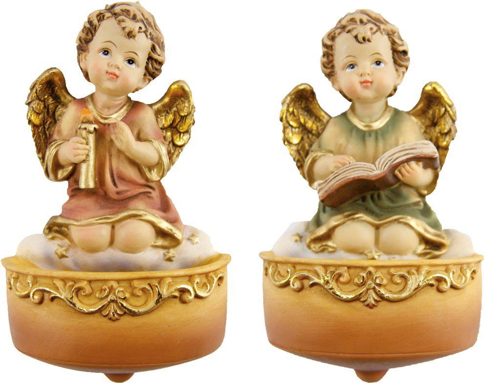 FADEDA Engelfigur 2x FADEDA Weihwasserkessel mit Engel, Höhe in cm: 12 (2 St) | Engelfiguren