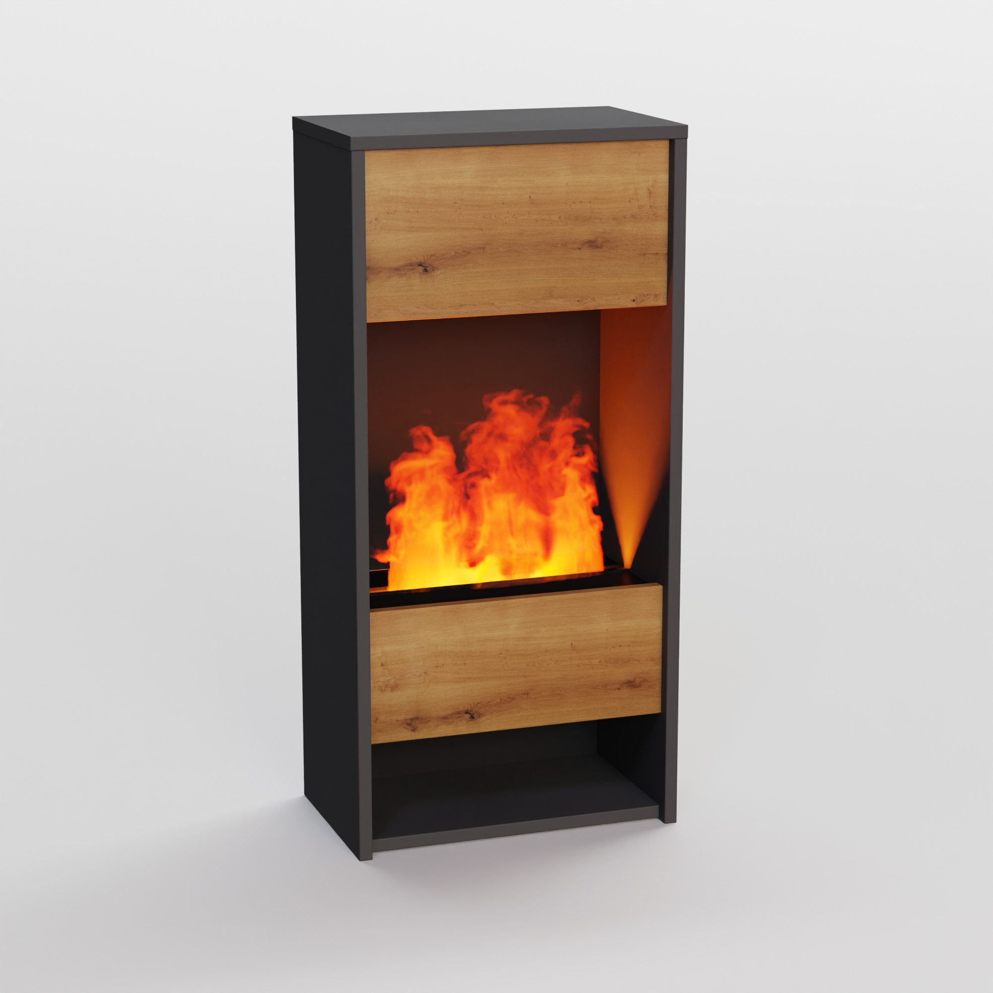 GLOW FIRE Elektrokamin OGF 3 Wasserdampf Kamin, Standkamin, Elektrischer Kamin, Wasserdampfkamin mit 3D Feuer und Knisterfunktion