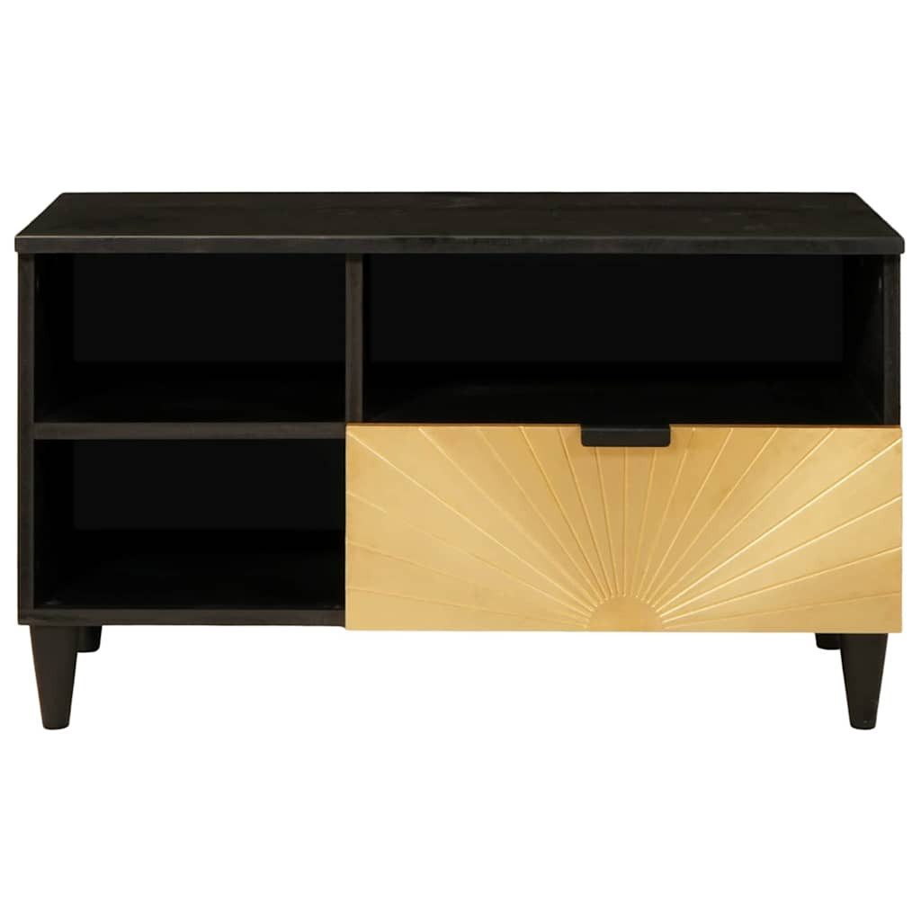 vidaXL TV-Schrank TV-Schränk Schwarz und Gold 80 x 33 x 46 cm Holzwerkstoff (1-St)