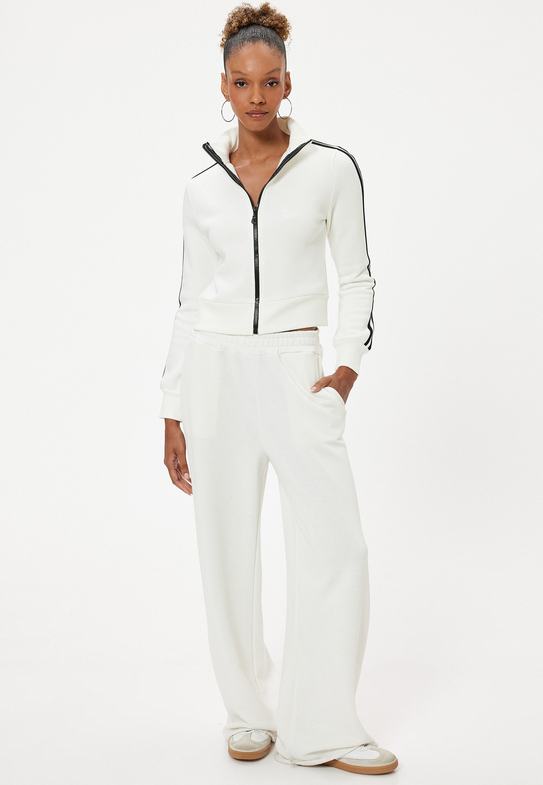 Koton Sweatshirt Vollreißverschluss Mit Schleifenband Detail