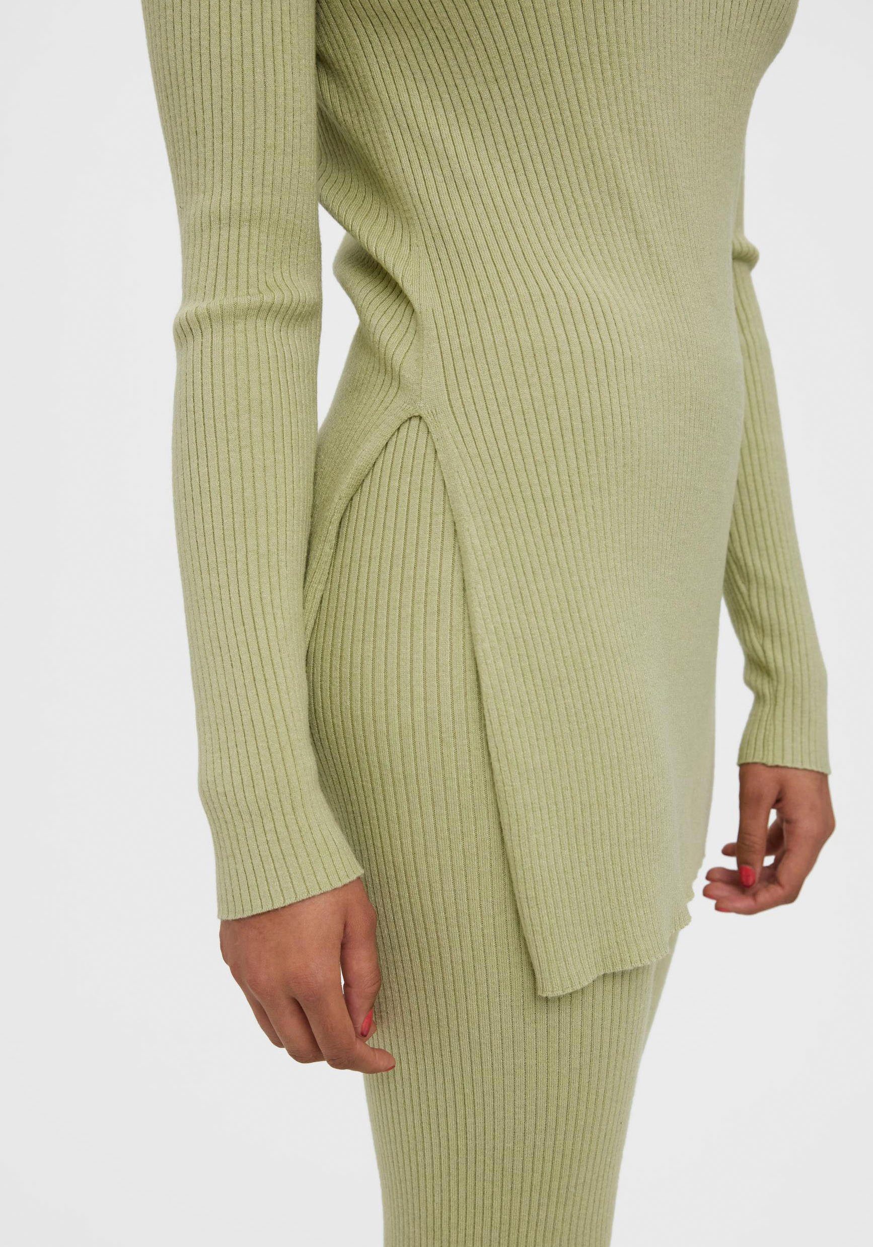 Vero Moda Stehkragenpullover VMGOLDRIB LS LONG HIGHNCK SLIT PULLOVER