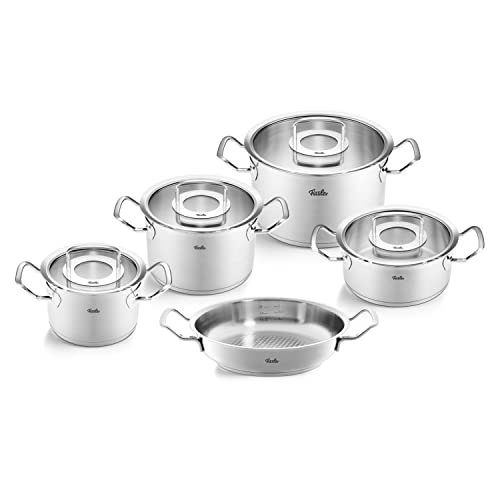 Fissler Topf-Set Original-Profi Collection®, Edelstahl 18/10 (Set, 5-tlg., Kochtopf 16/20/24 + Bratentopf 20cm + Servierpfanne 24cm), Made in Germany