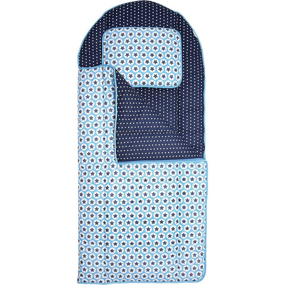 odenwaelder kinderschlafsack sterne 140 cm blau blau
