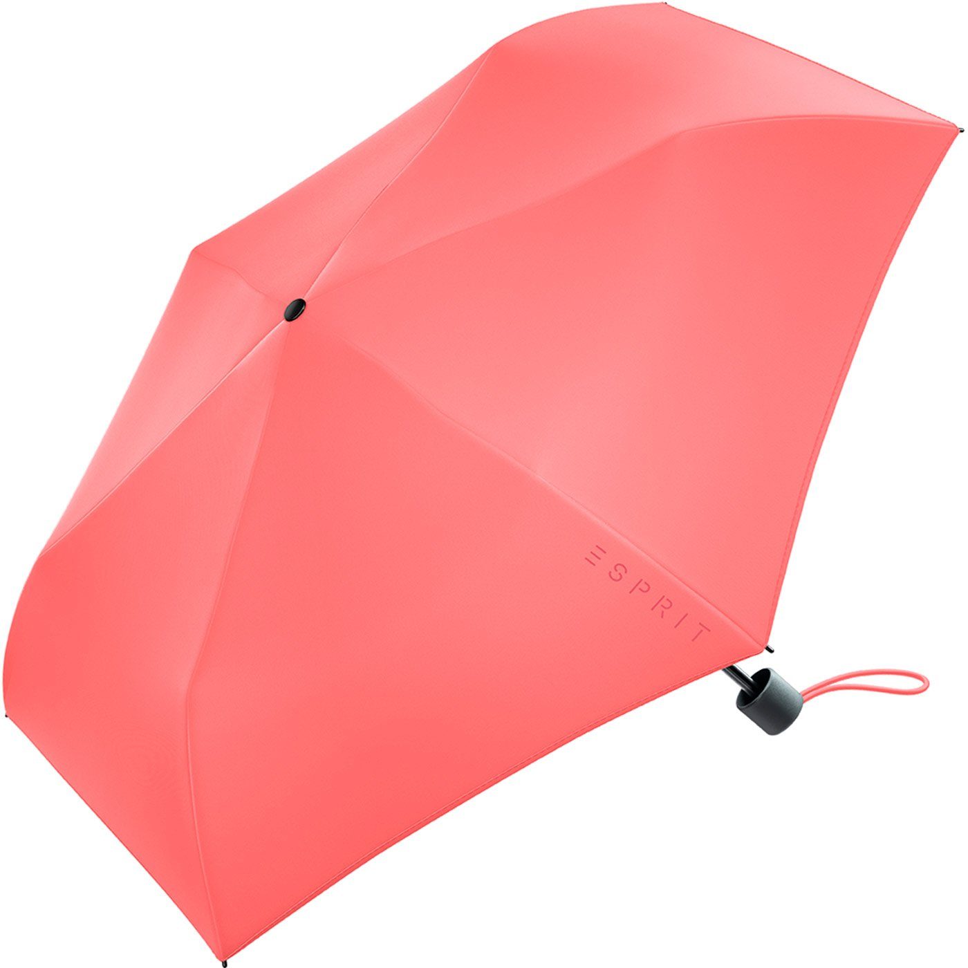 Slimline 2023, leicht, koralle Damen sehr Esprit neuen in Trendfarben Mini den Taschenregenschirm FJ Regenschirm
