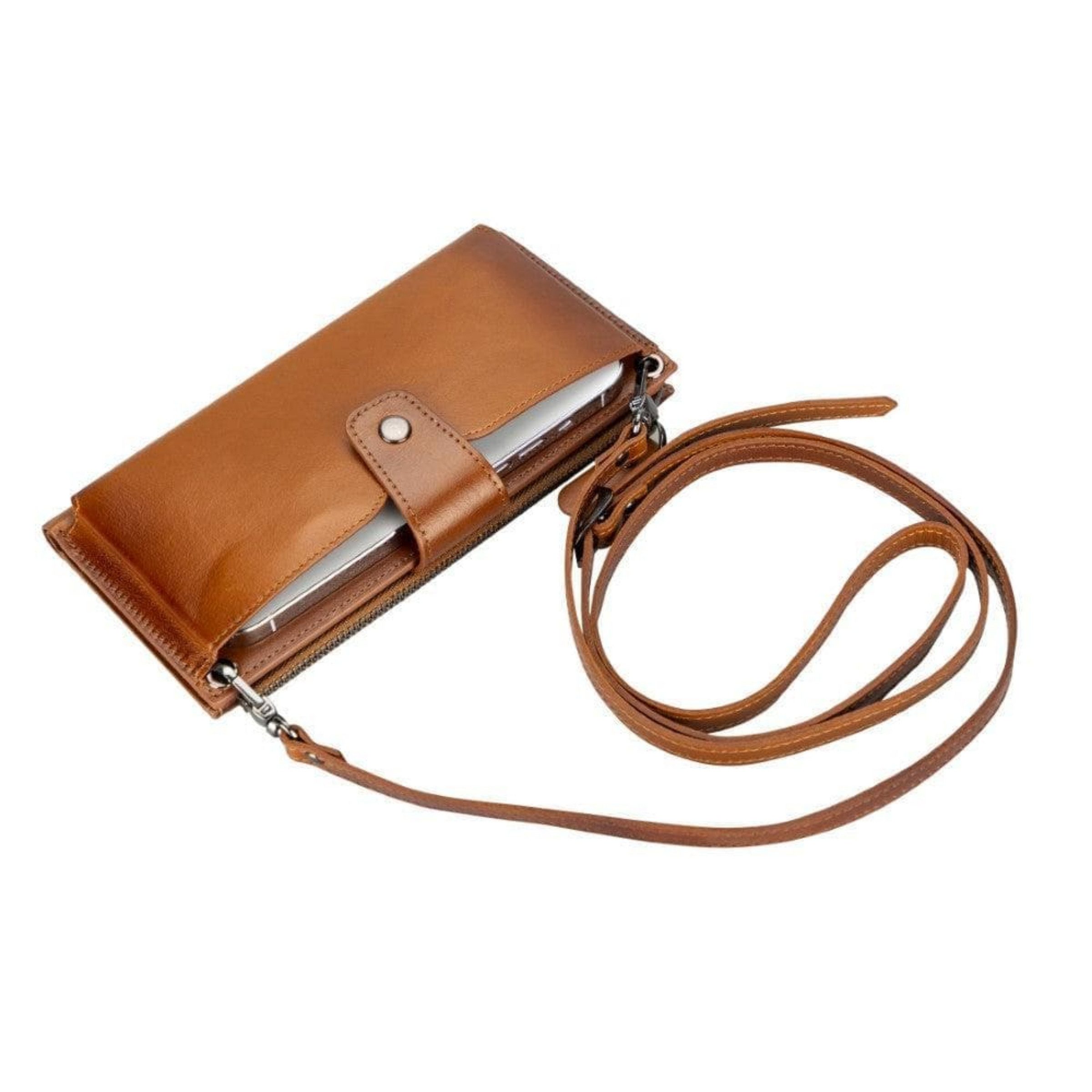 Schultertasche Geldbörse aus Leder mit Riemen