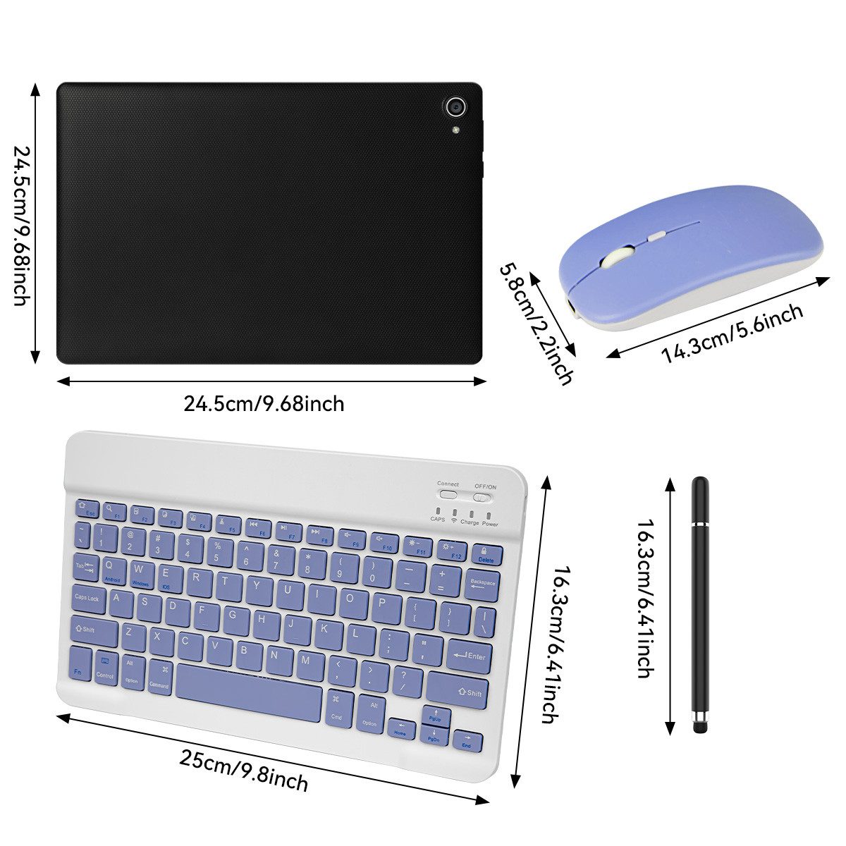 BUFO 10 Zoll HD, 3 GB RAM, 64 GB Erweiterbar auf 1 TB, Android Tablet (10", 64 GB, Android, 2,4G/5G WiFi, Octa Core Prozessor, Widevine L1, mit Tastatur, Maus und Stylus)