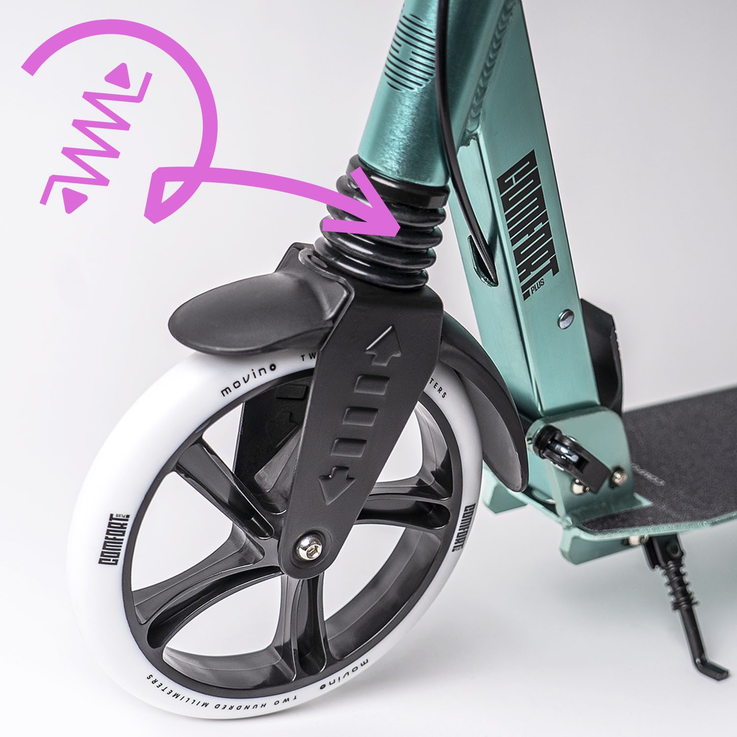 Movino Cityroller MOVINO COMFORT+ Stoßdämpfer Handbremse Tragegurt