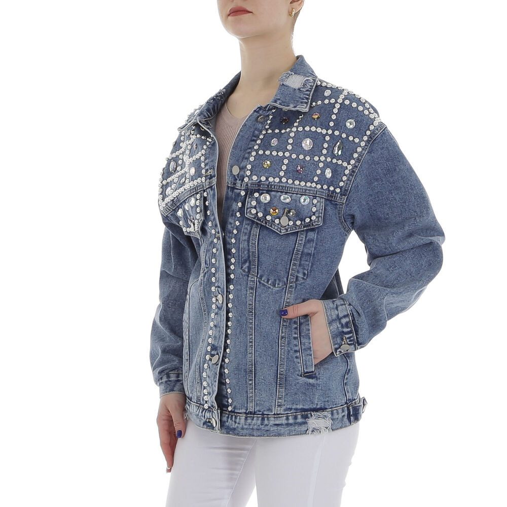 Ital-Design Jeansjacke Damen Rockabilly (86099099) Used-Look günstig online kaufen