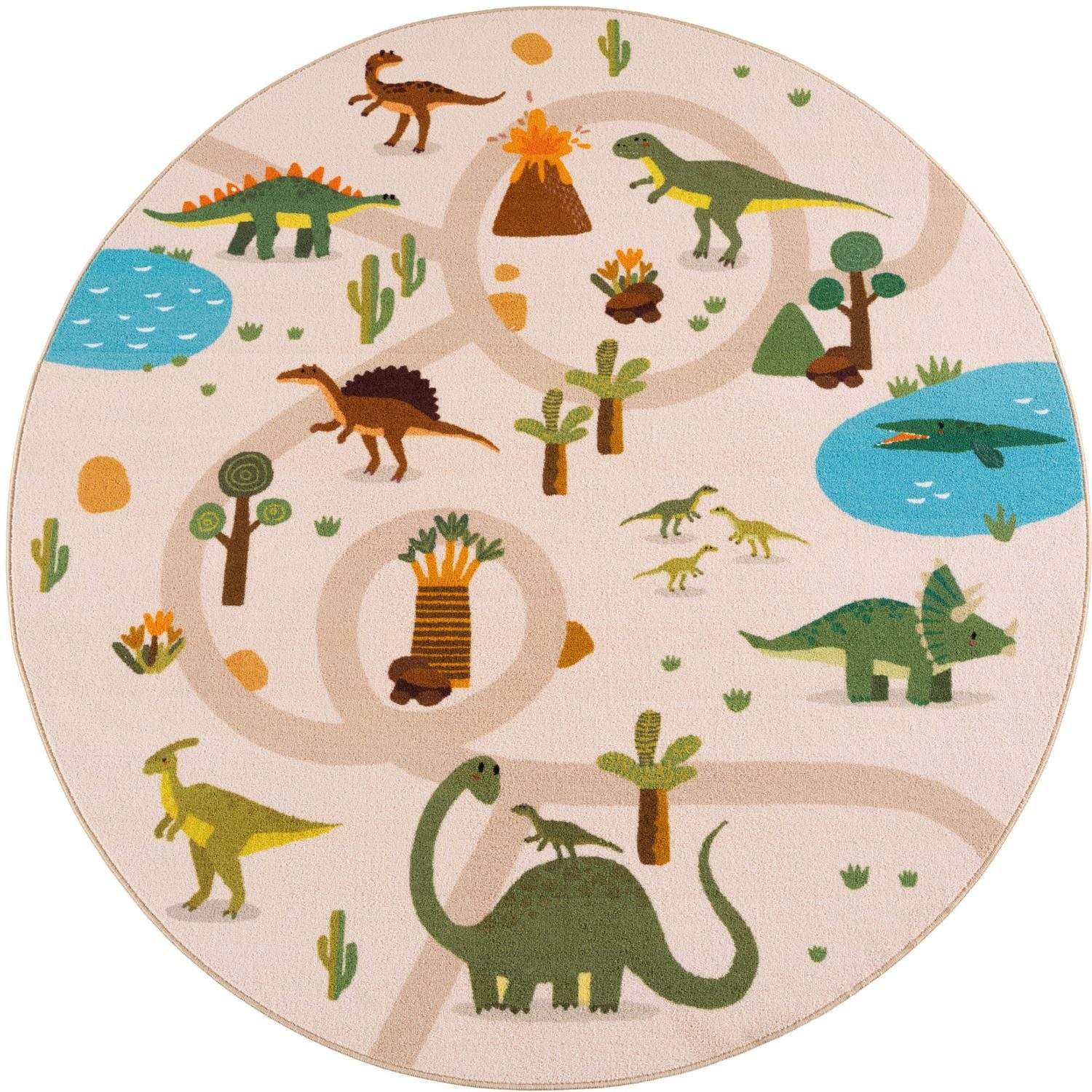 Teppich Boss Teppich Kinderteppich Coco 1131 in Beige, rund, Höhe: 8 mm, Extra weich, waschbar, rutschfest und saugrobotergeeignet