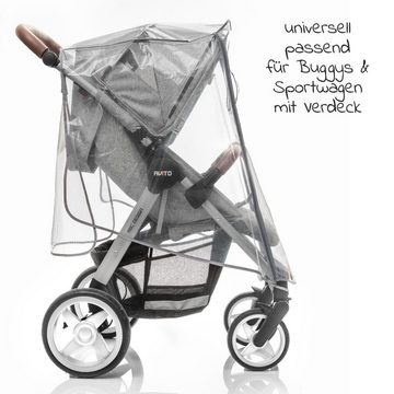 Zamboo Kinderwagen-Regenschutzhülle Universal, Regenschutz Regenverdeck für Buggy & Sportwagen mit Fenster