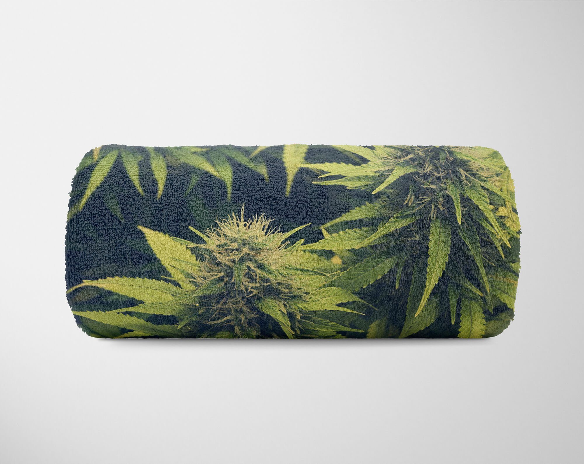 Art Hanf Cannabis Handtücher Kuscheldecke Fotomotiv Saunatuch mit Pfla, Strandhandtuch Handtuch Sinus (1-St), Baumwolle-Polyester-Mix Handtuch