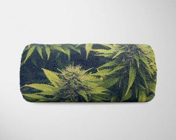 Sinus Art Handtücher Handtuch Strandhandtuch Saunatuch Kuscheldecke mit Fotomotiv Cannabis Hanf Pfla, Baumwolle-Polyester-Mix (1-St), Handtuch