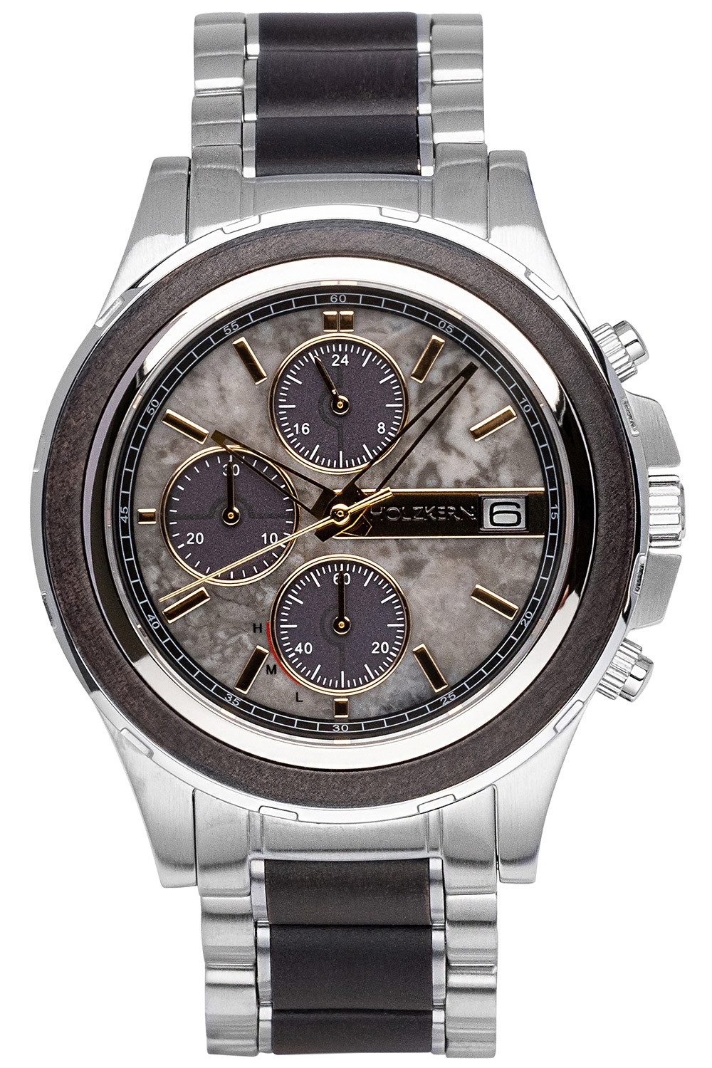 Chronograph Solar-Chronograph Kairo Ahorn Schwarz/Marmor