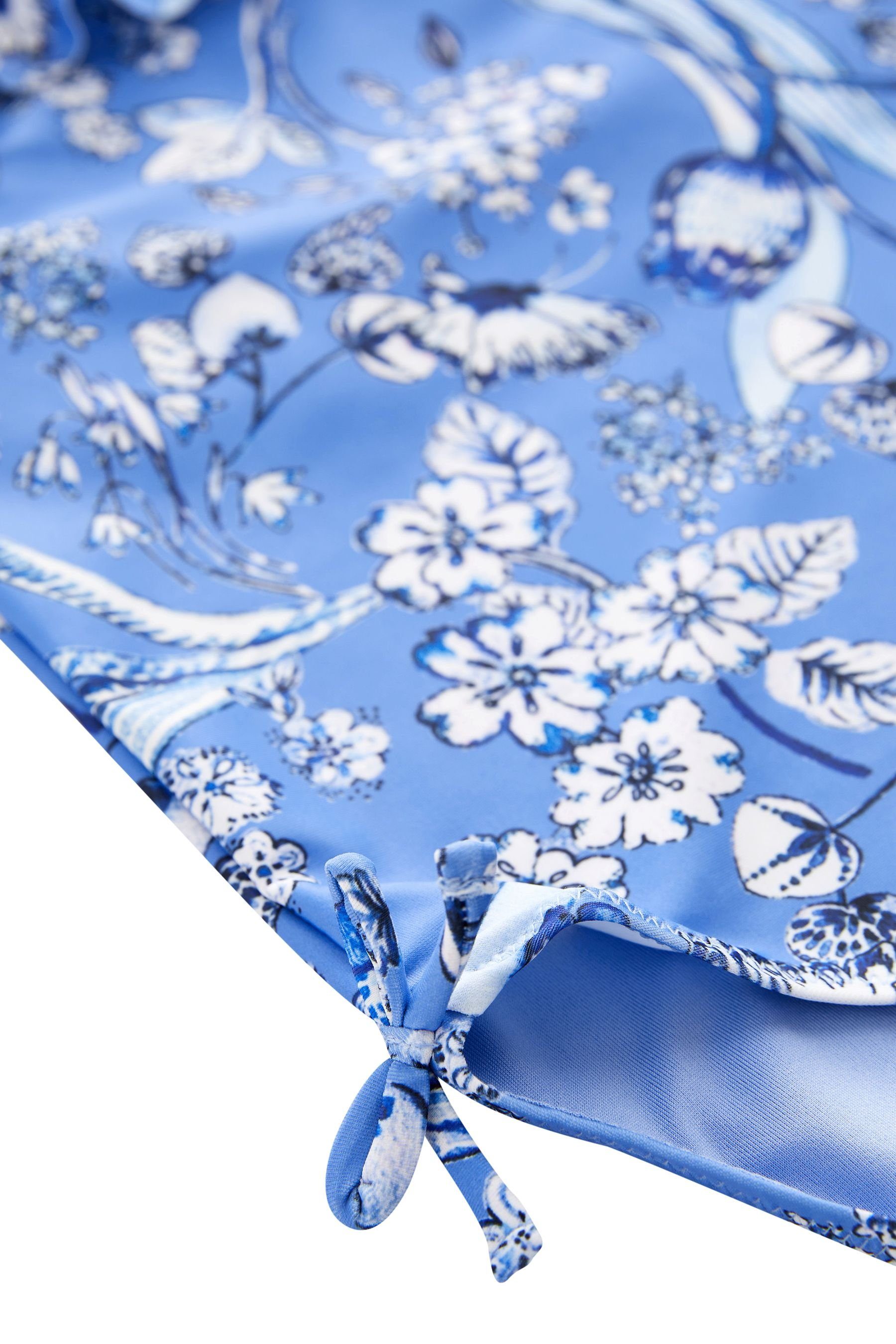 Badeanzug Rüschen Next mit Floral Badeanzug Blue/White (1-St)
