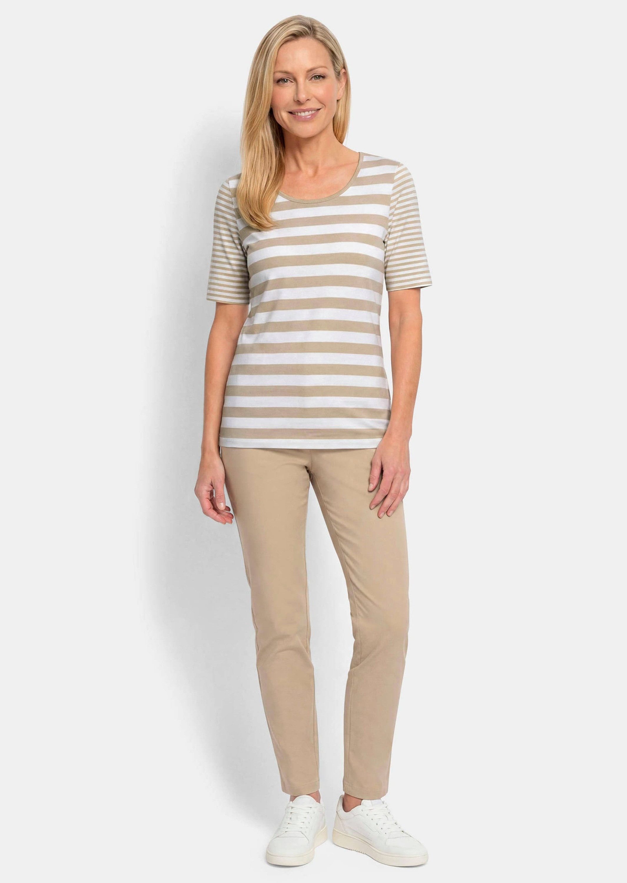 GOLDNER T-Shirt Streifenshirt aus softer Baumwollmischung